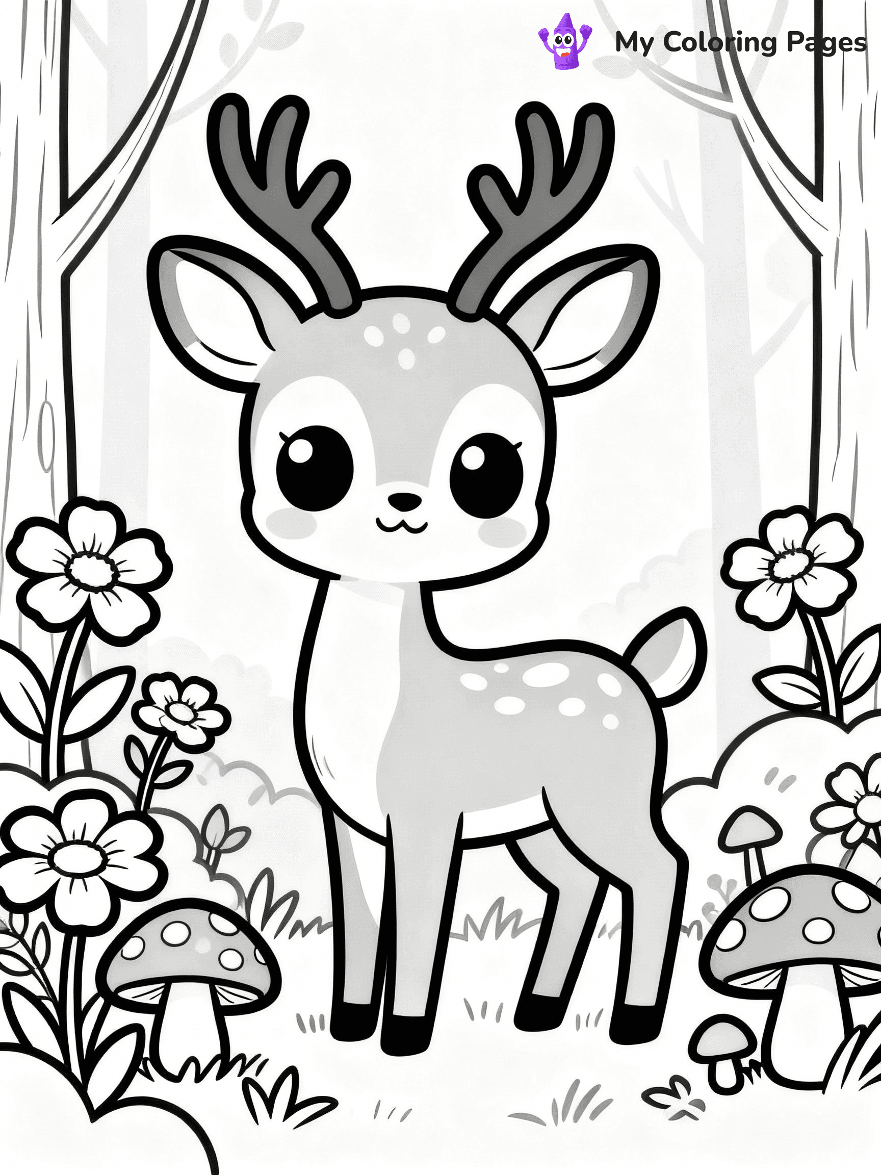 Deer Coloring Pages - 37