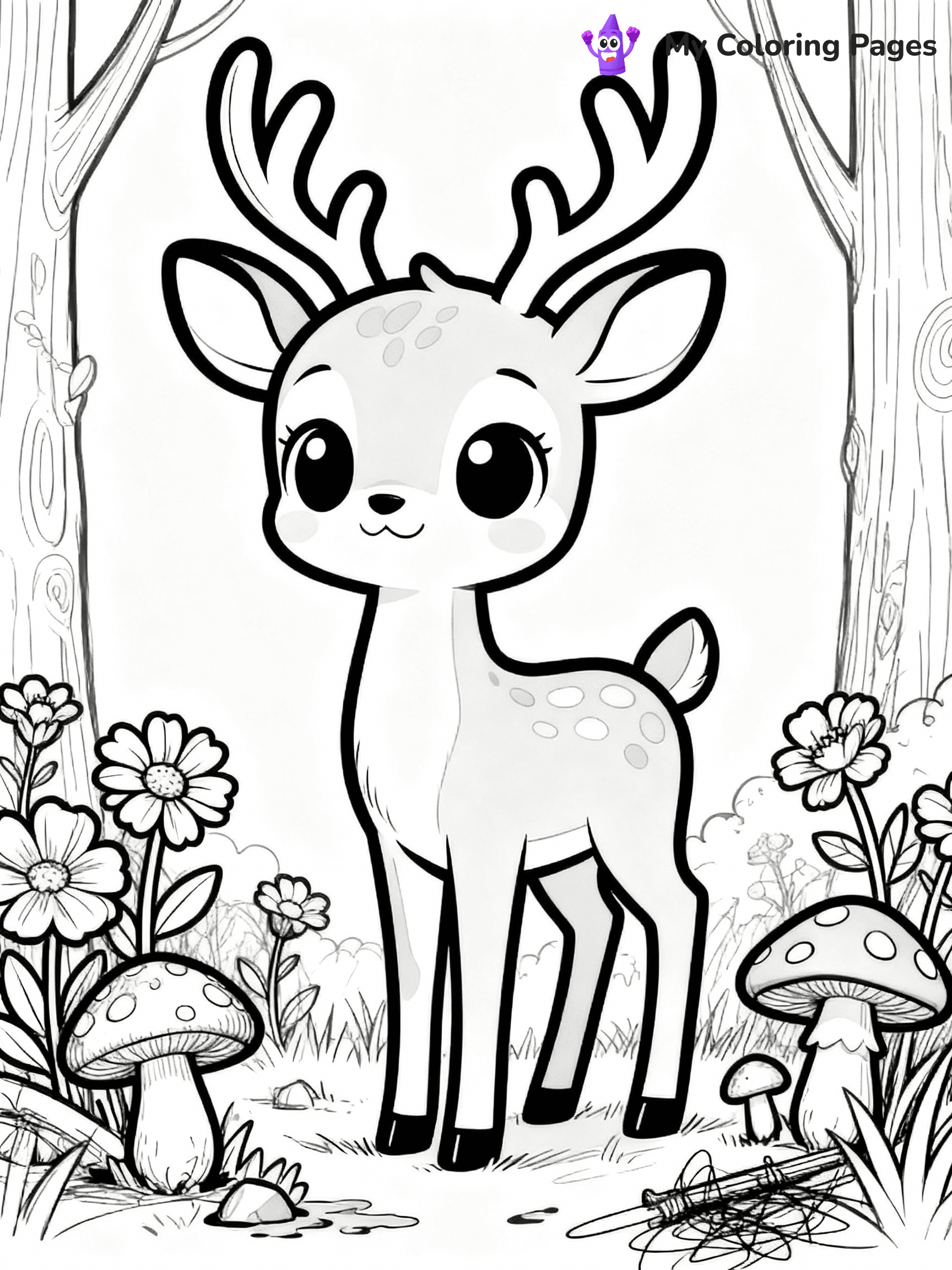 Deer Coloring Pages - 35