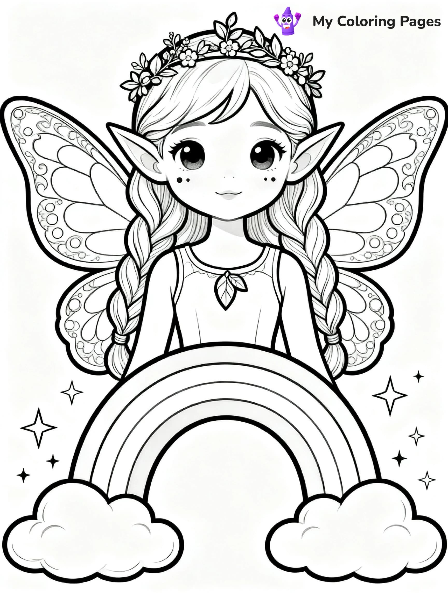 Rainbow Princess Coloring Pages - 18