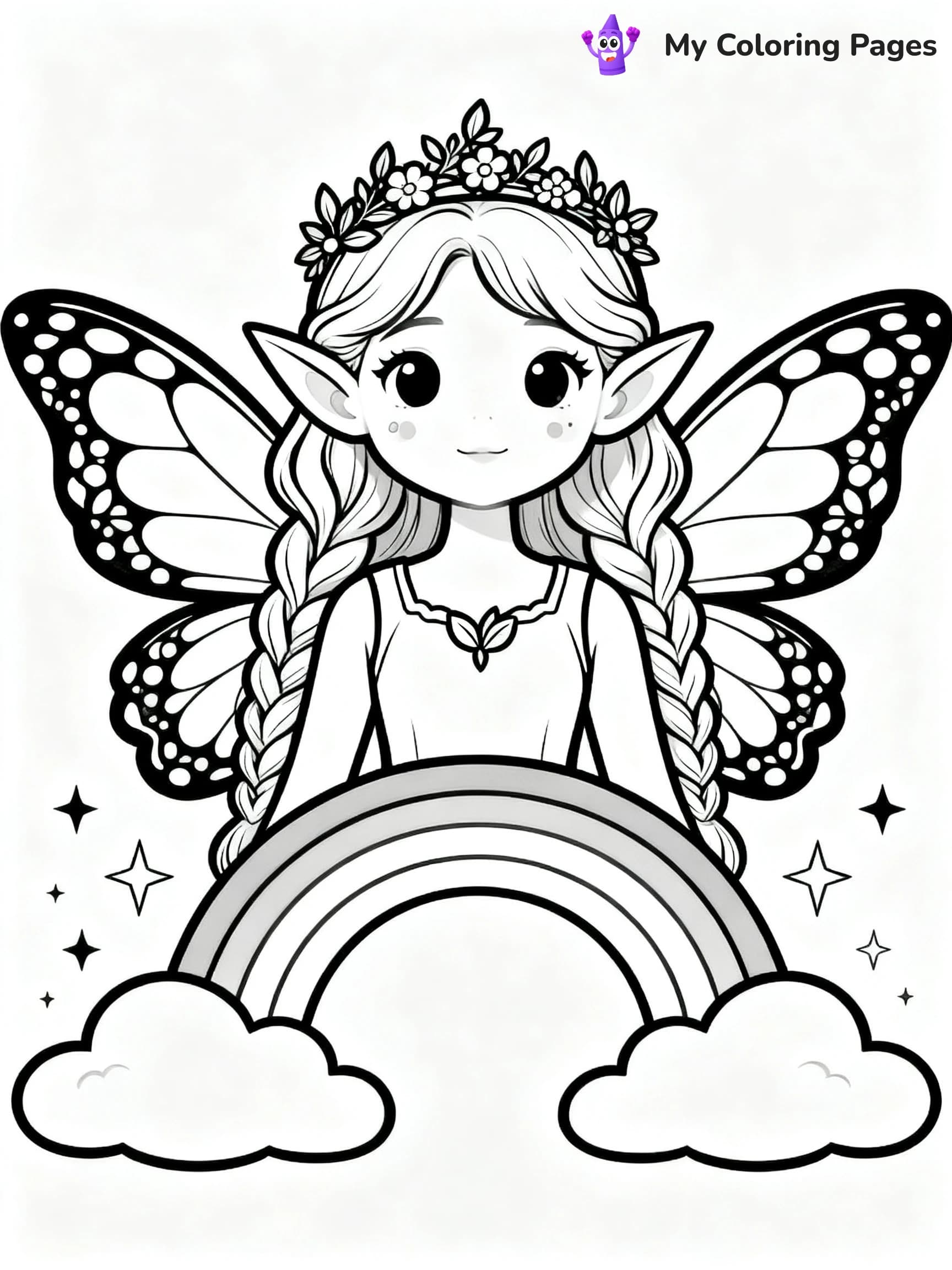 Rainbow Princess Coloring Pages - 17