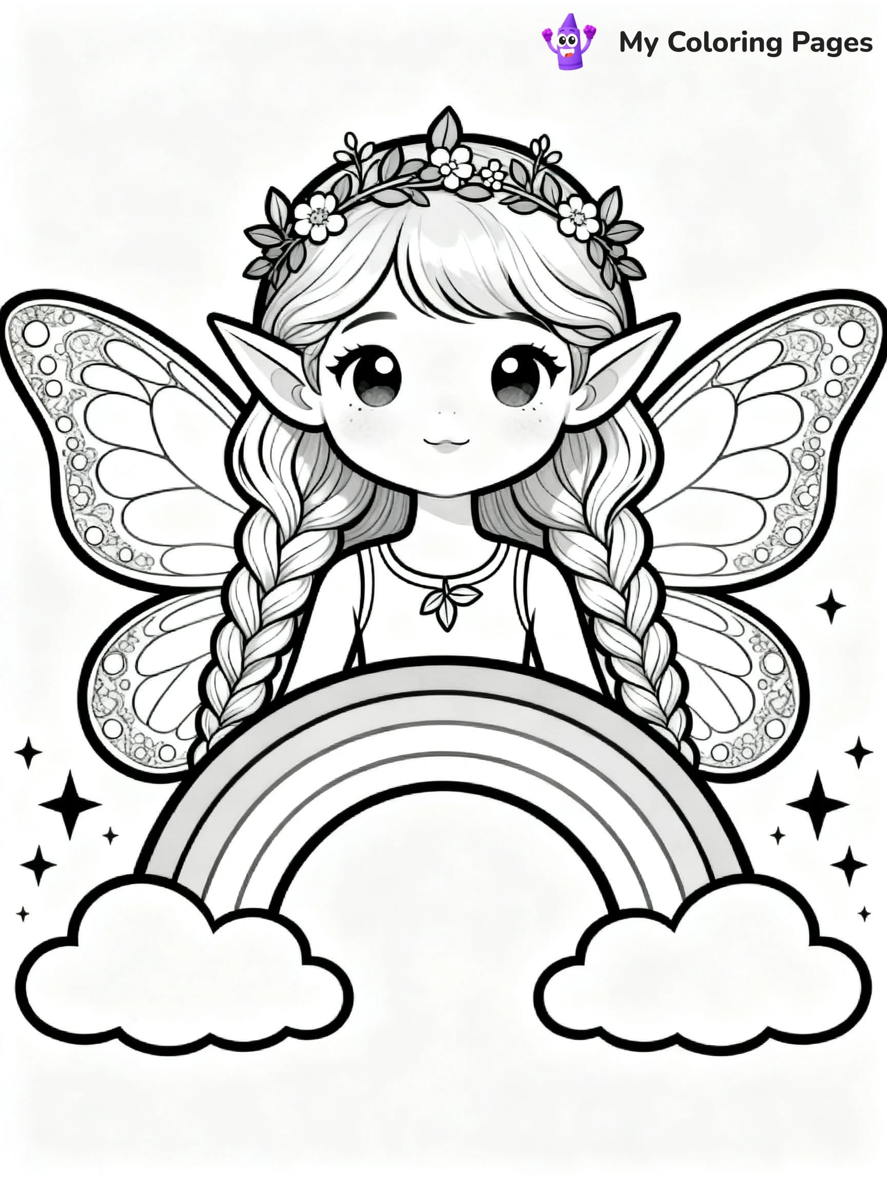 Rainbow Princess Coloring Pages - 16