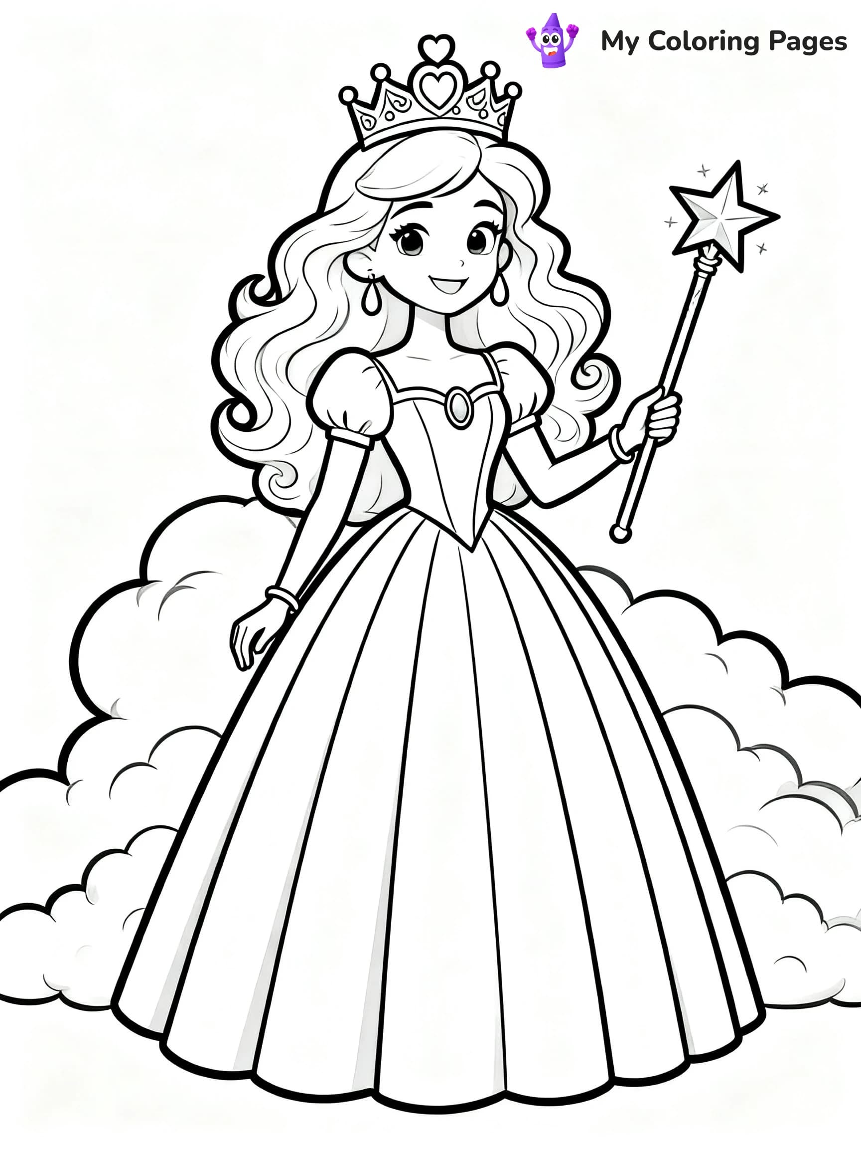 Rainbow Princess Coloring Pages - 14
