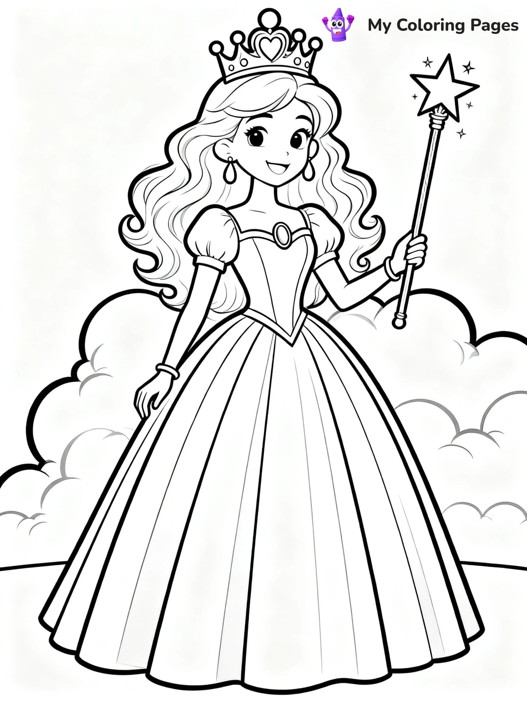 Rainbow Princess Coloring Pages - 12