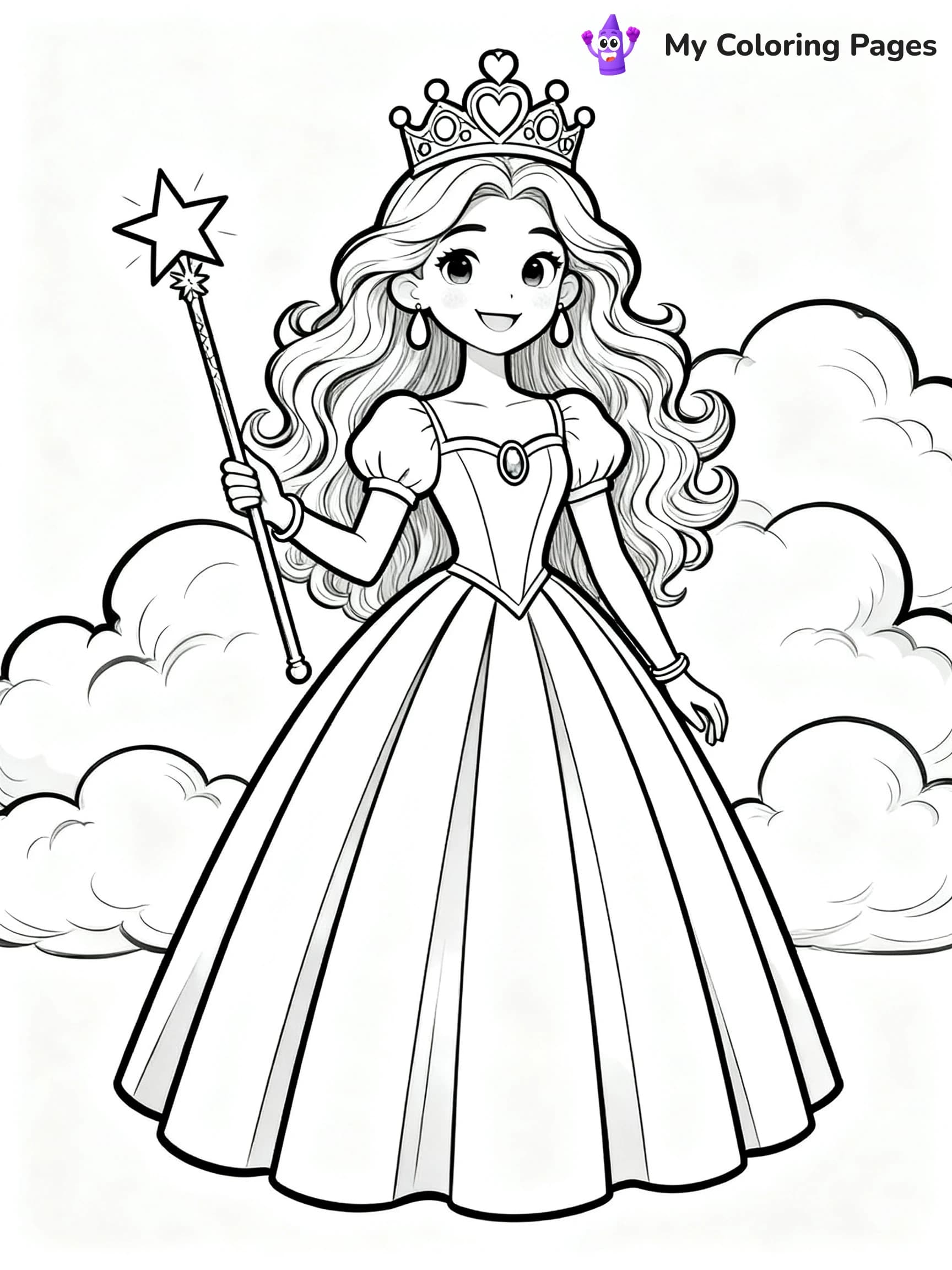 Rainbow Princess Coloring Pages - 10