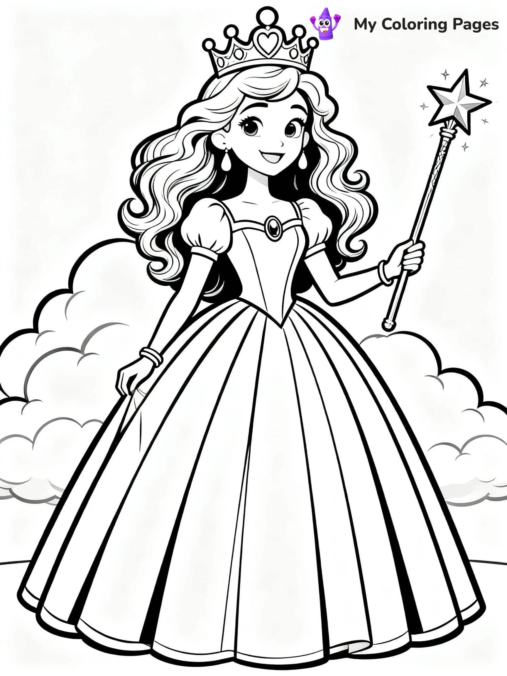Rainbow Princess Coloring Pages - 9