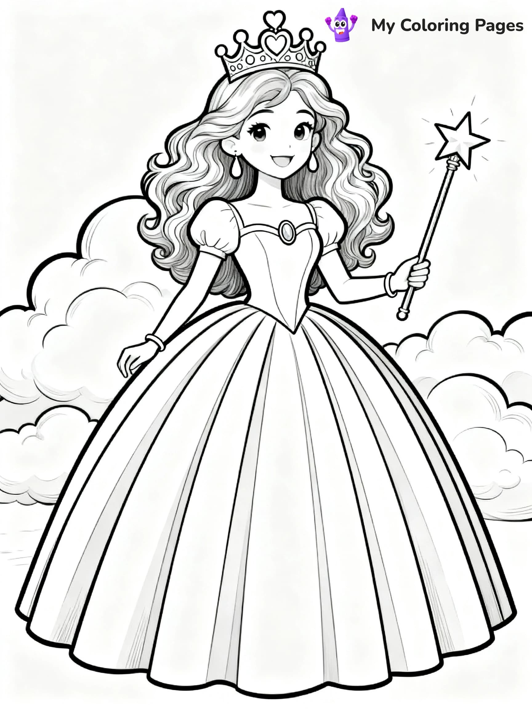 Rainbow Princess Coloring Pages - 8