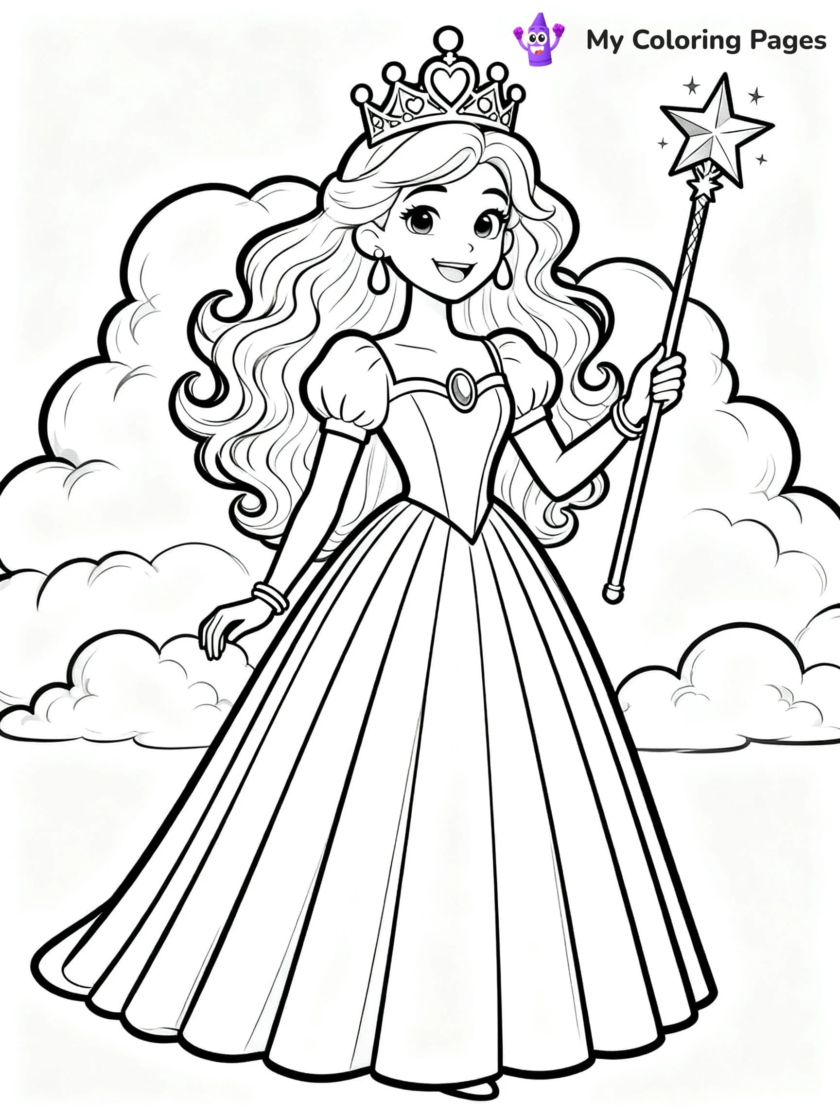Rainbow Princess Coloring Pages - 7