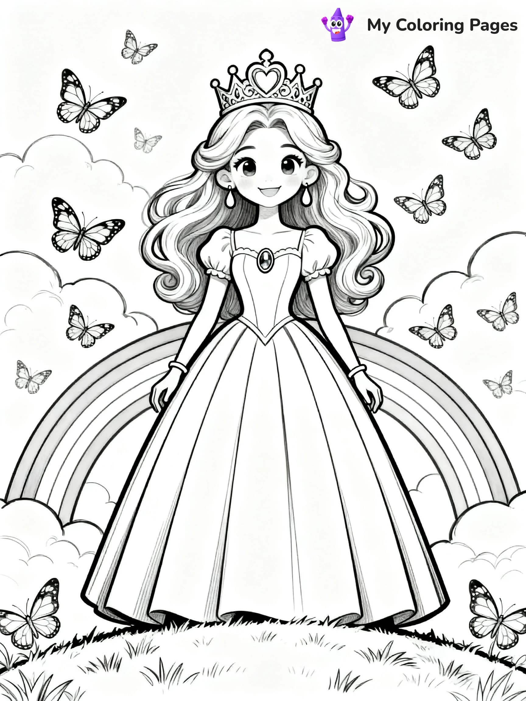 Rainbow Princess Coloring Pages - 5