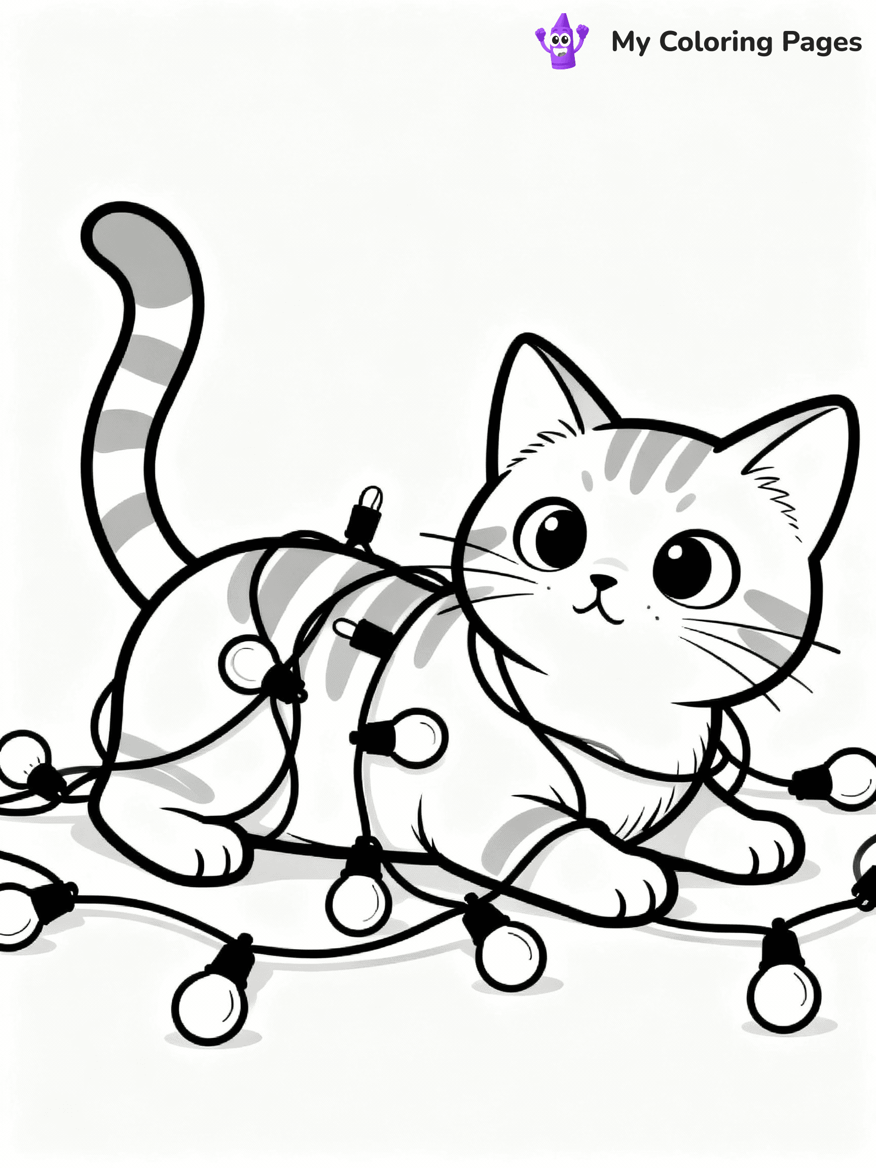 Christmas Cat Coloring Pages - 24