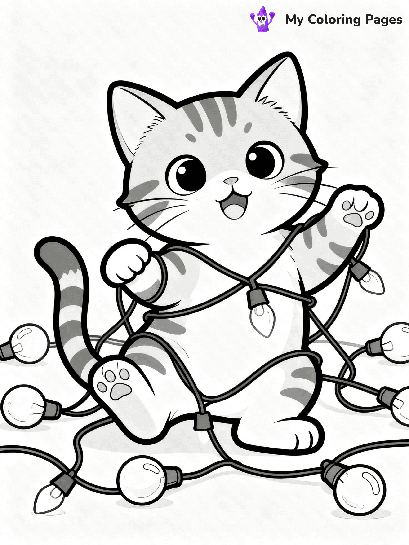 Christmas Cat Coloring Pages - 23