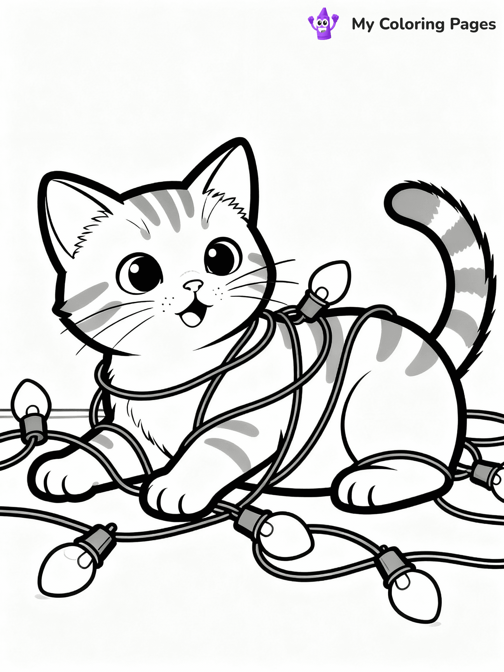Christmas Cat Coloring Pages - 22
