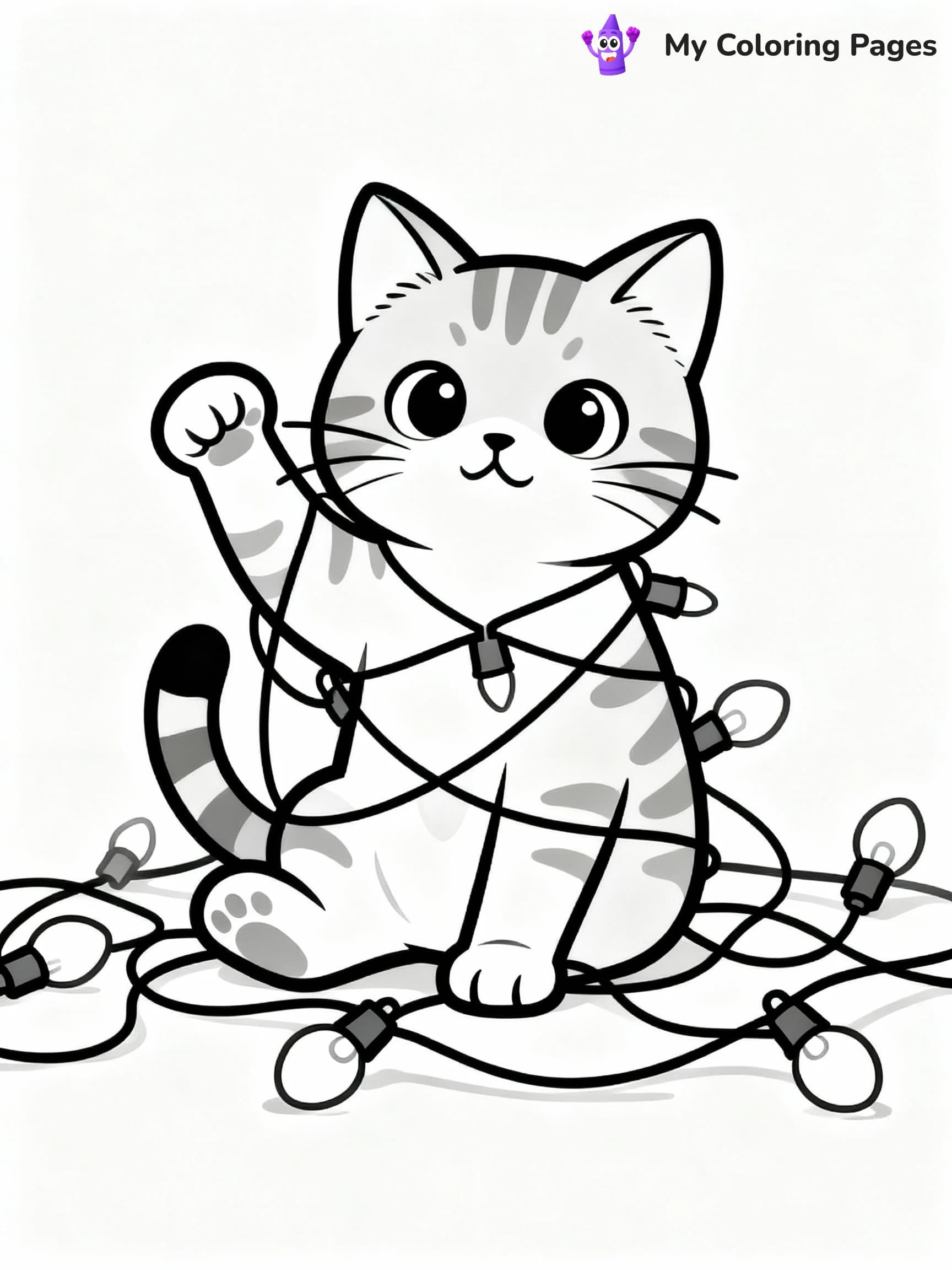 Christmas Cat Coloring Pages - 21
