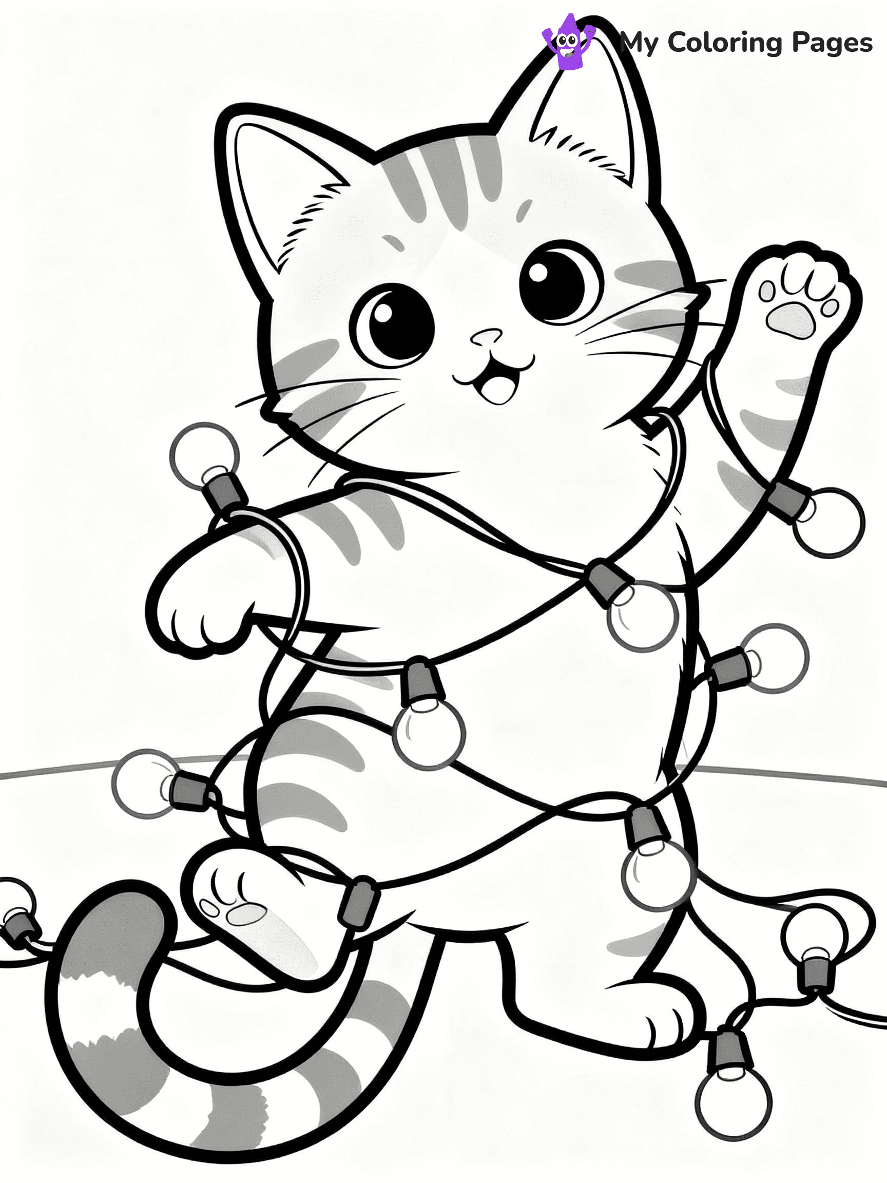 Christmas Cat Coloring Pages - 20