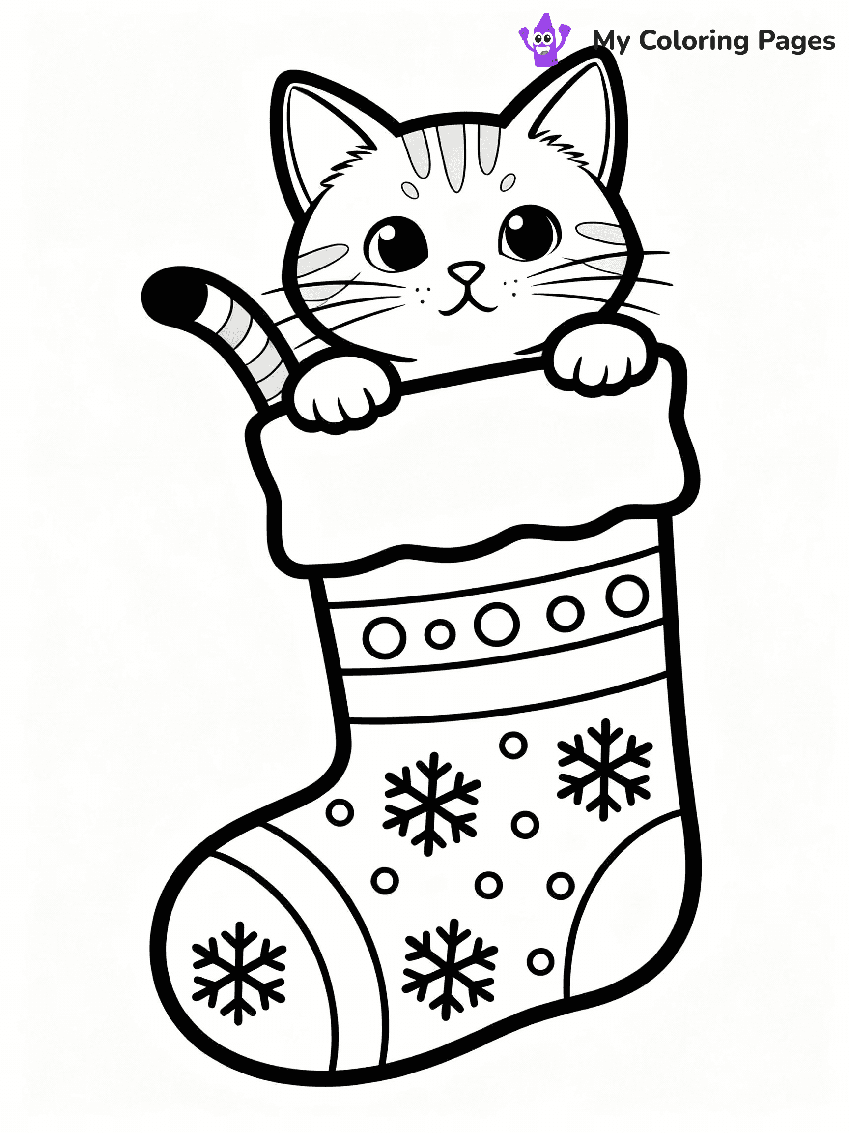 Christmas Cat Coloring Pages - 18