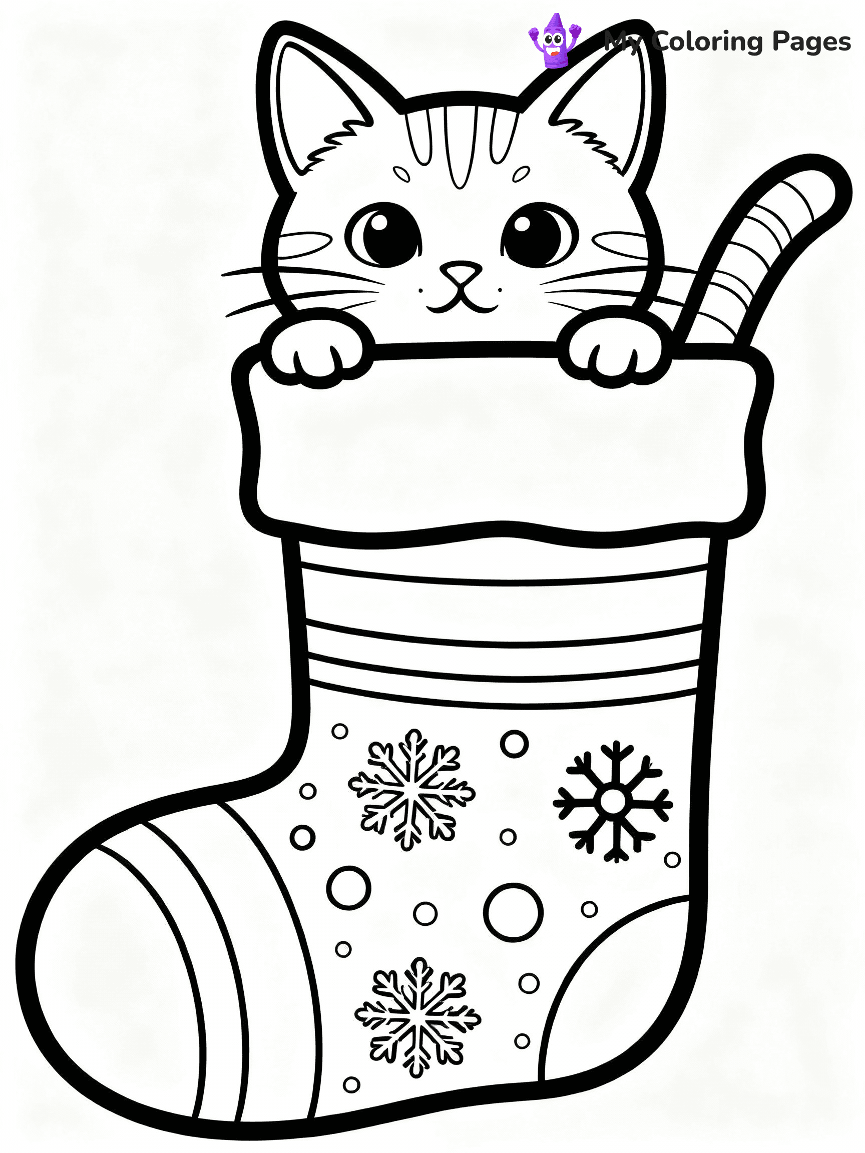 Christmas Cat Coloring Pages - 17