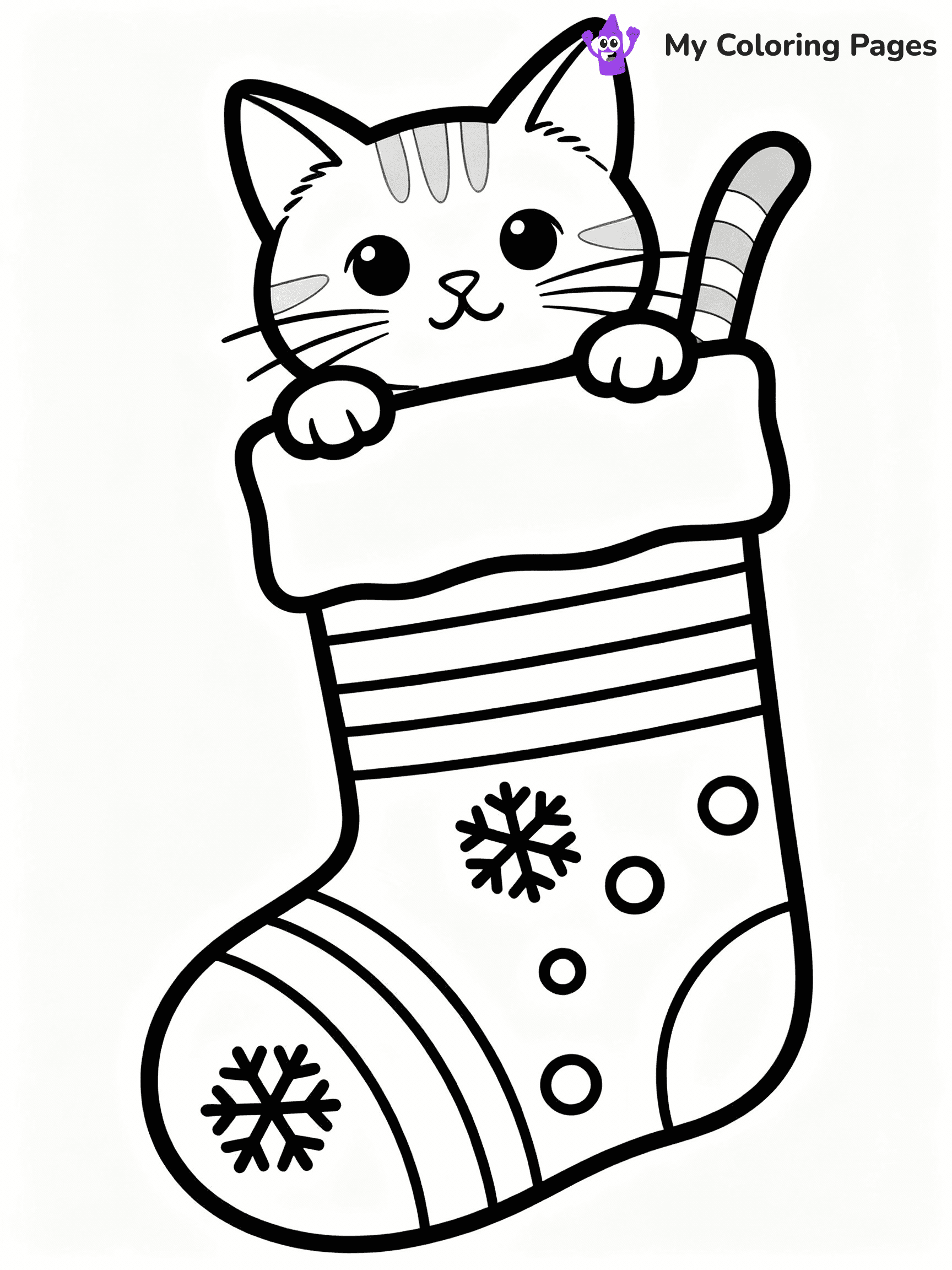 Christmas Cat Coloring Pages - 16