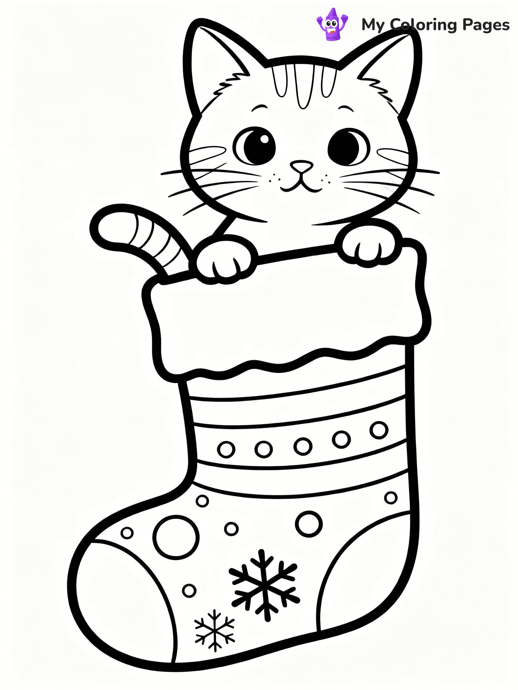 Christmas Cat Coloring Pages - 15