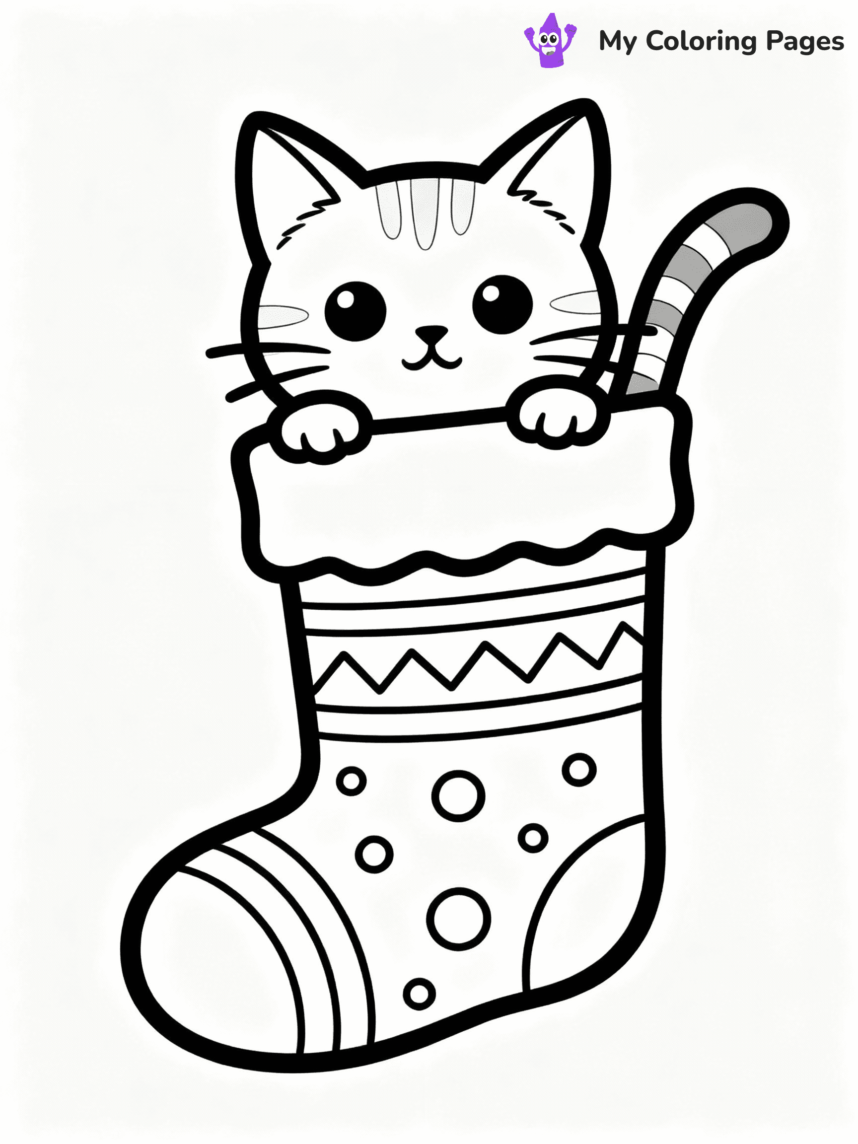 Christmas Cat Coloring Pages - 14