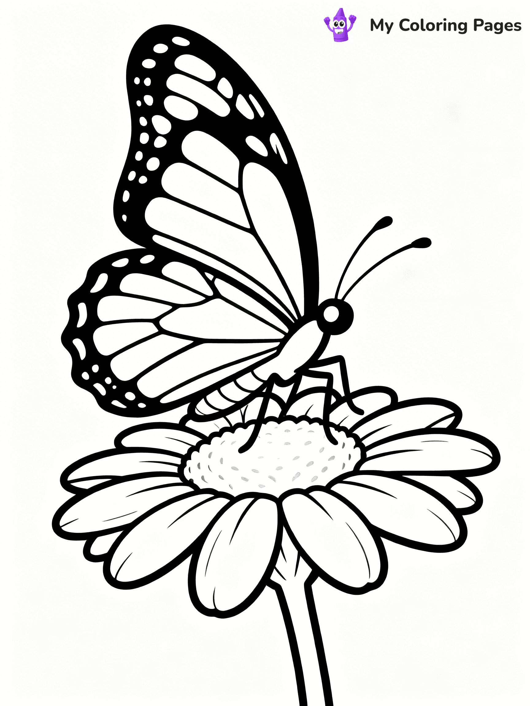 Coloring Pages Flowers and Butterflies - 77