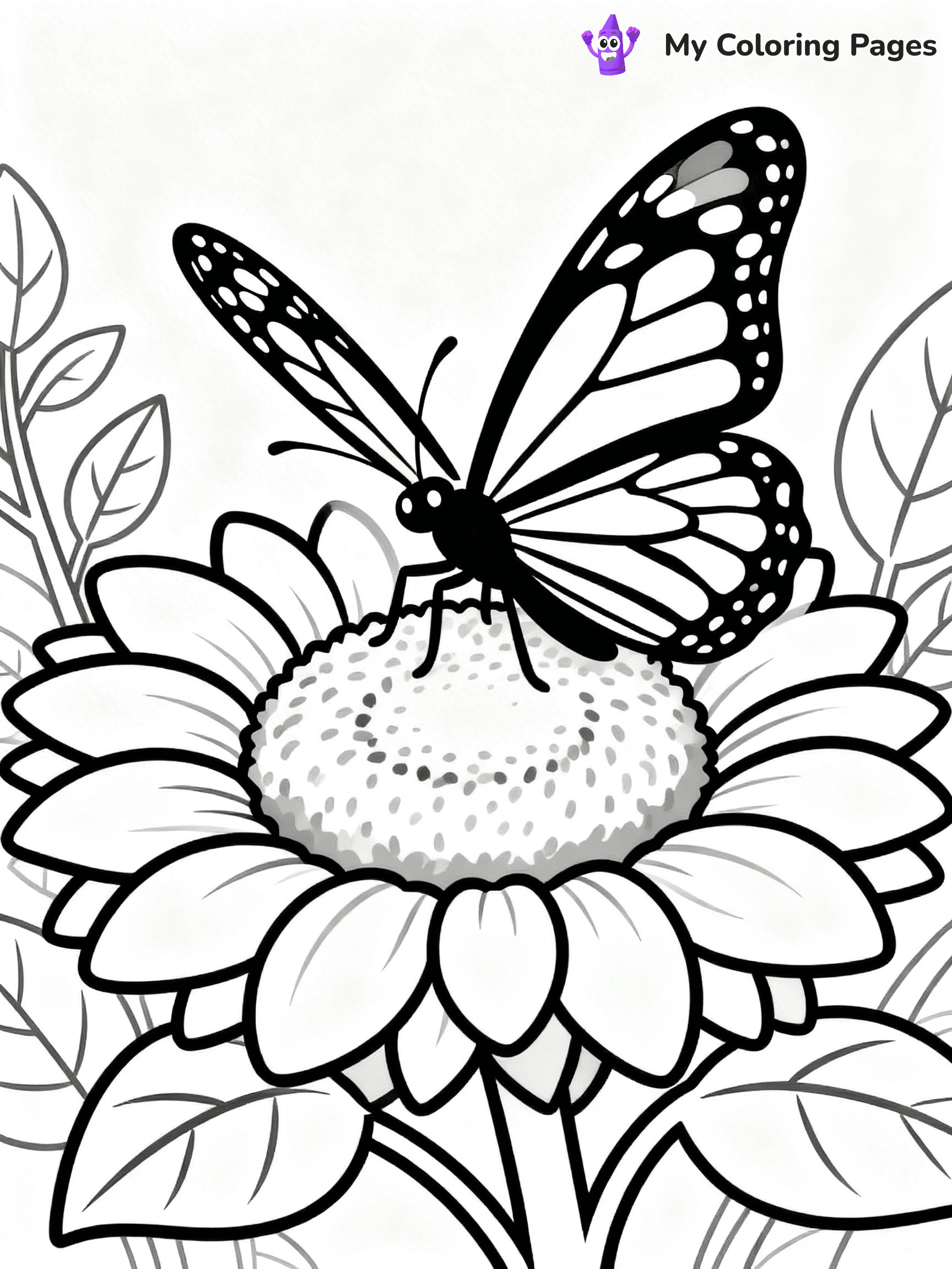Coloring Pages Flowers and Butterflies - 72