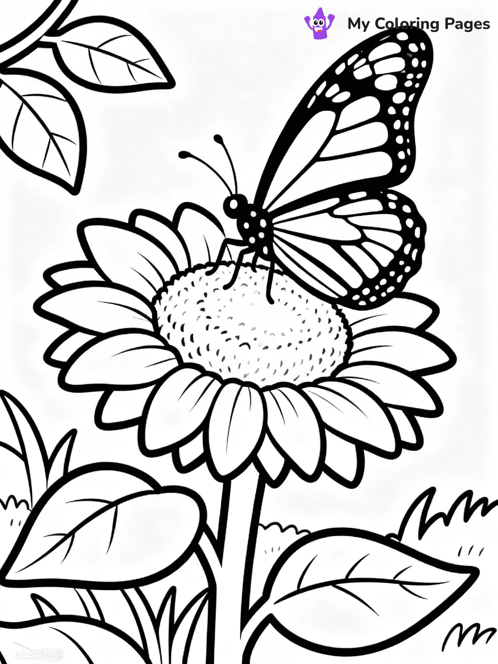 Coloring Pages Flowers and Butterflies - 71