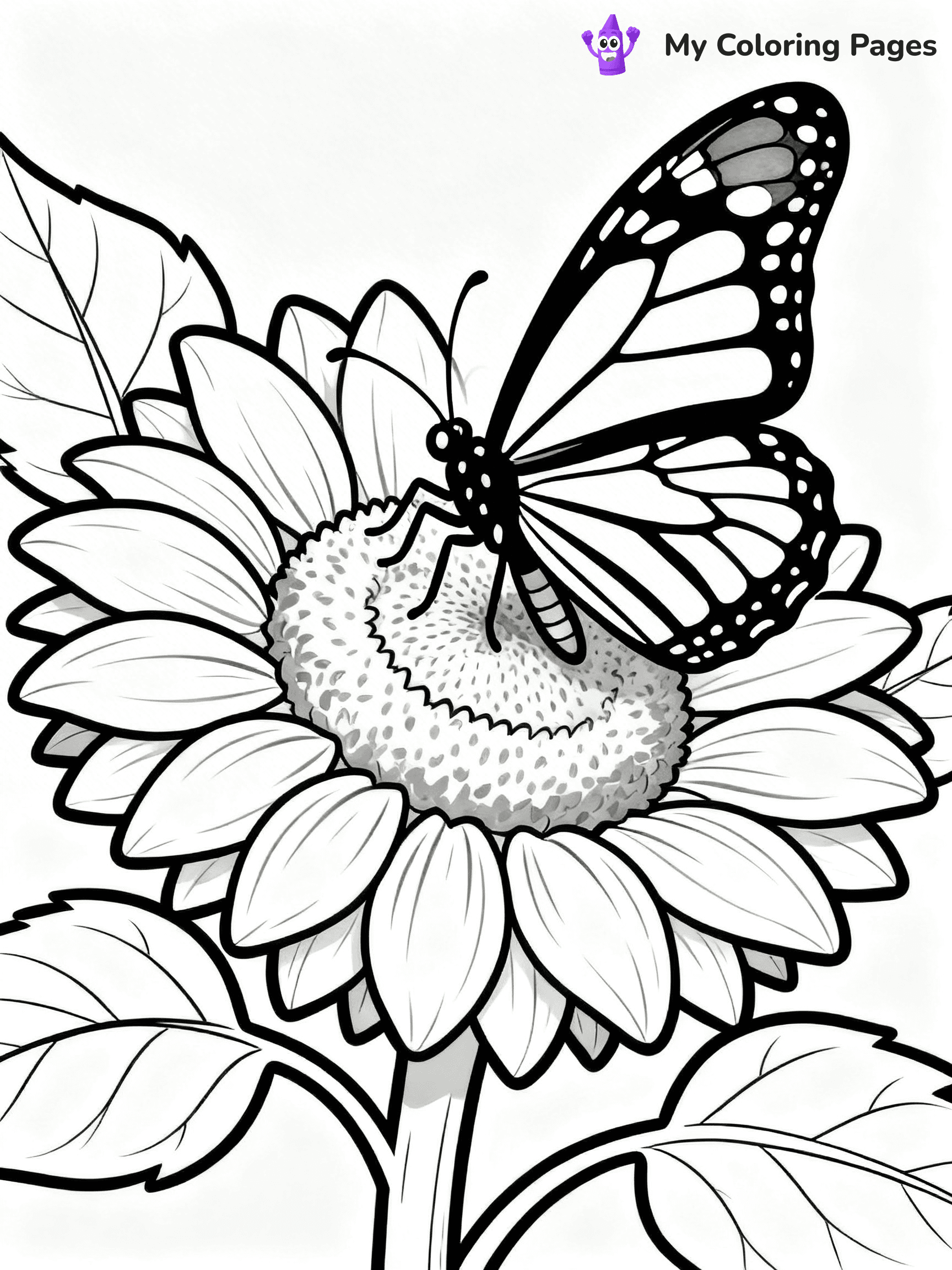 Coloring Pages Flowers and Butterflies - 70