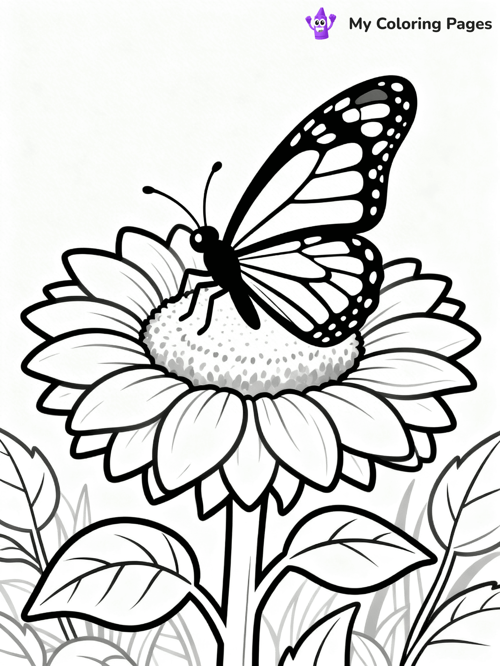 Coloring Pages Flowers and Butterflies - 68