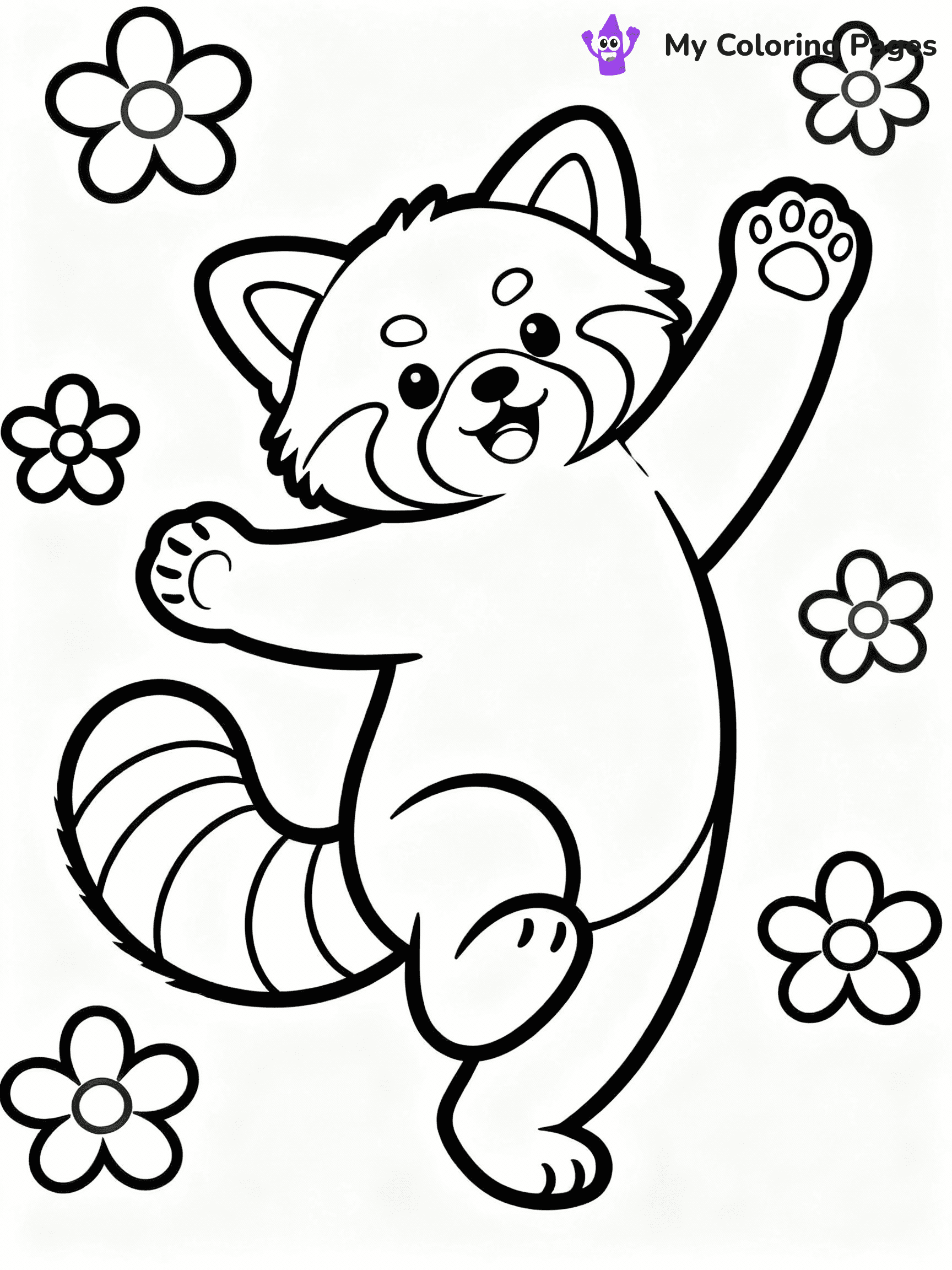 Red Panda Coloring Pages - 27