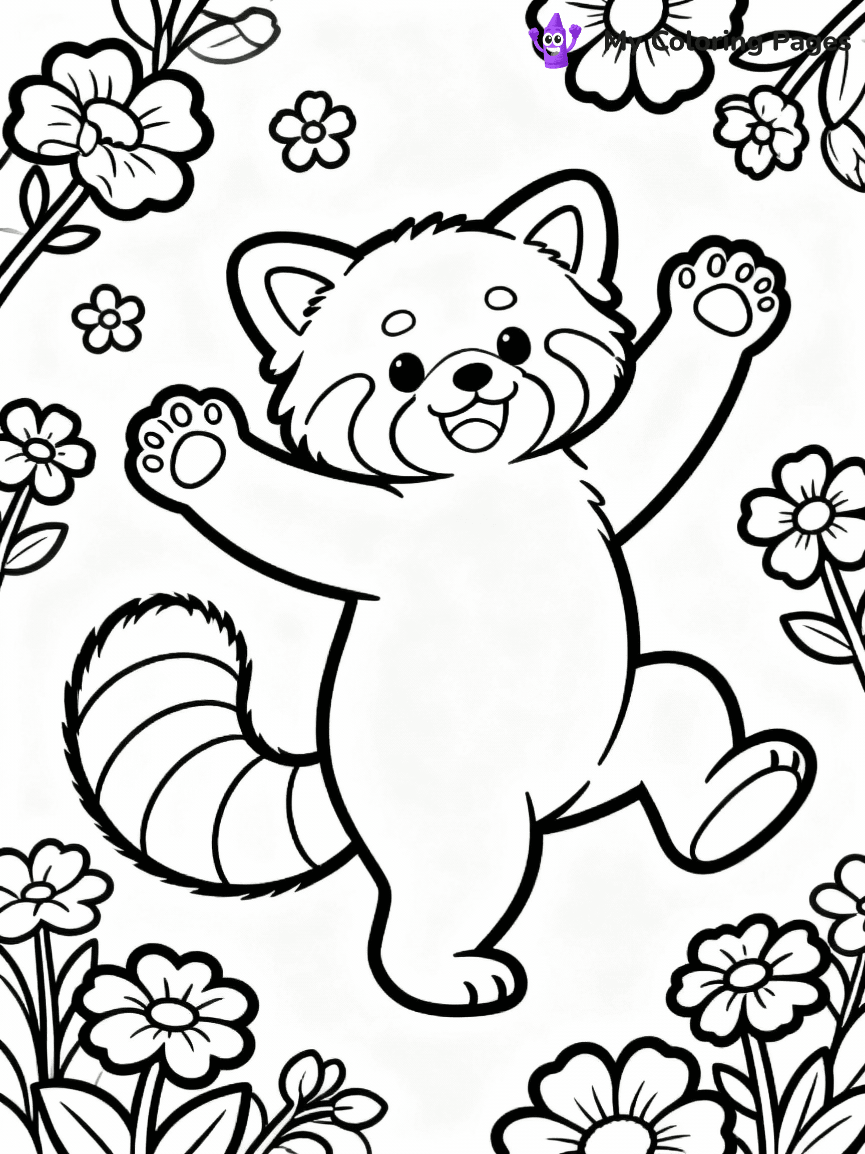 Red Panda Coloring Pages - 25