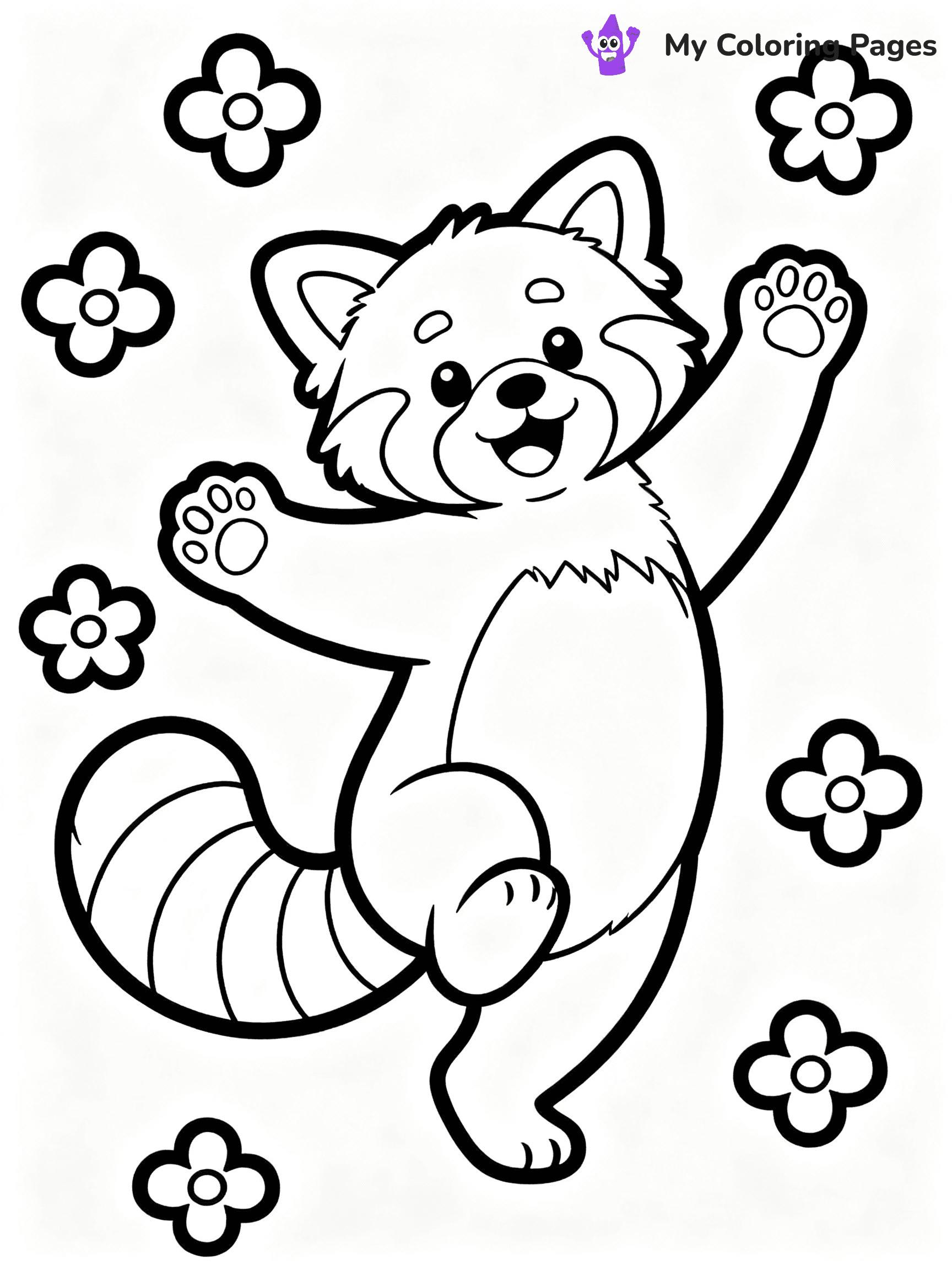 Red Panda Coloring Pages - 24