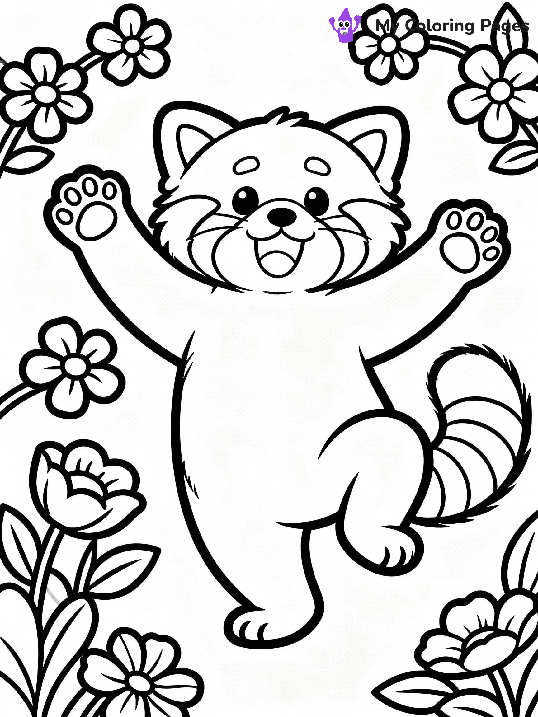 Red Panda Coloring Pages - 23