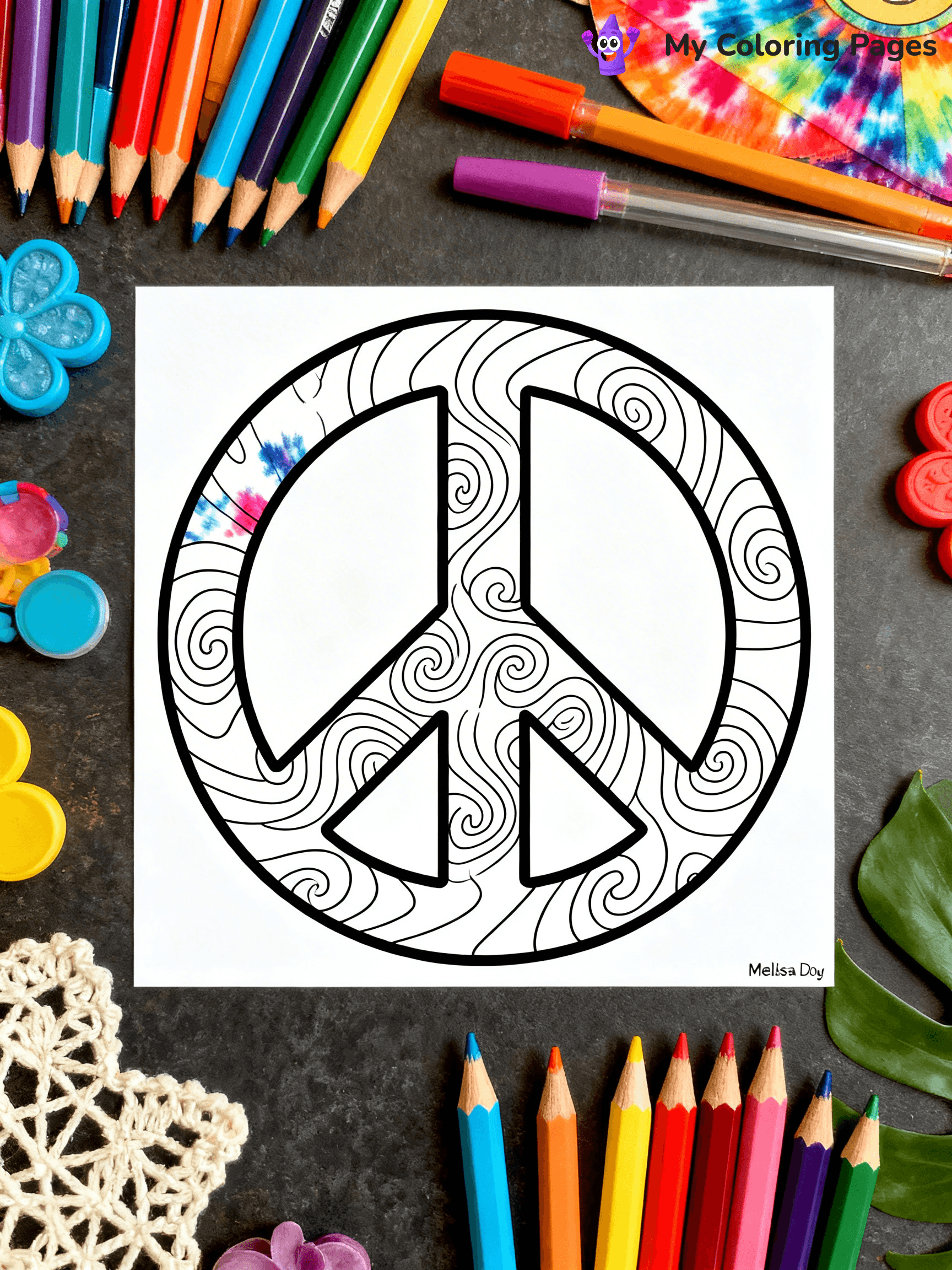 Tie Dye Coloring Pages - 20