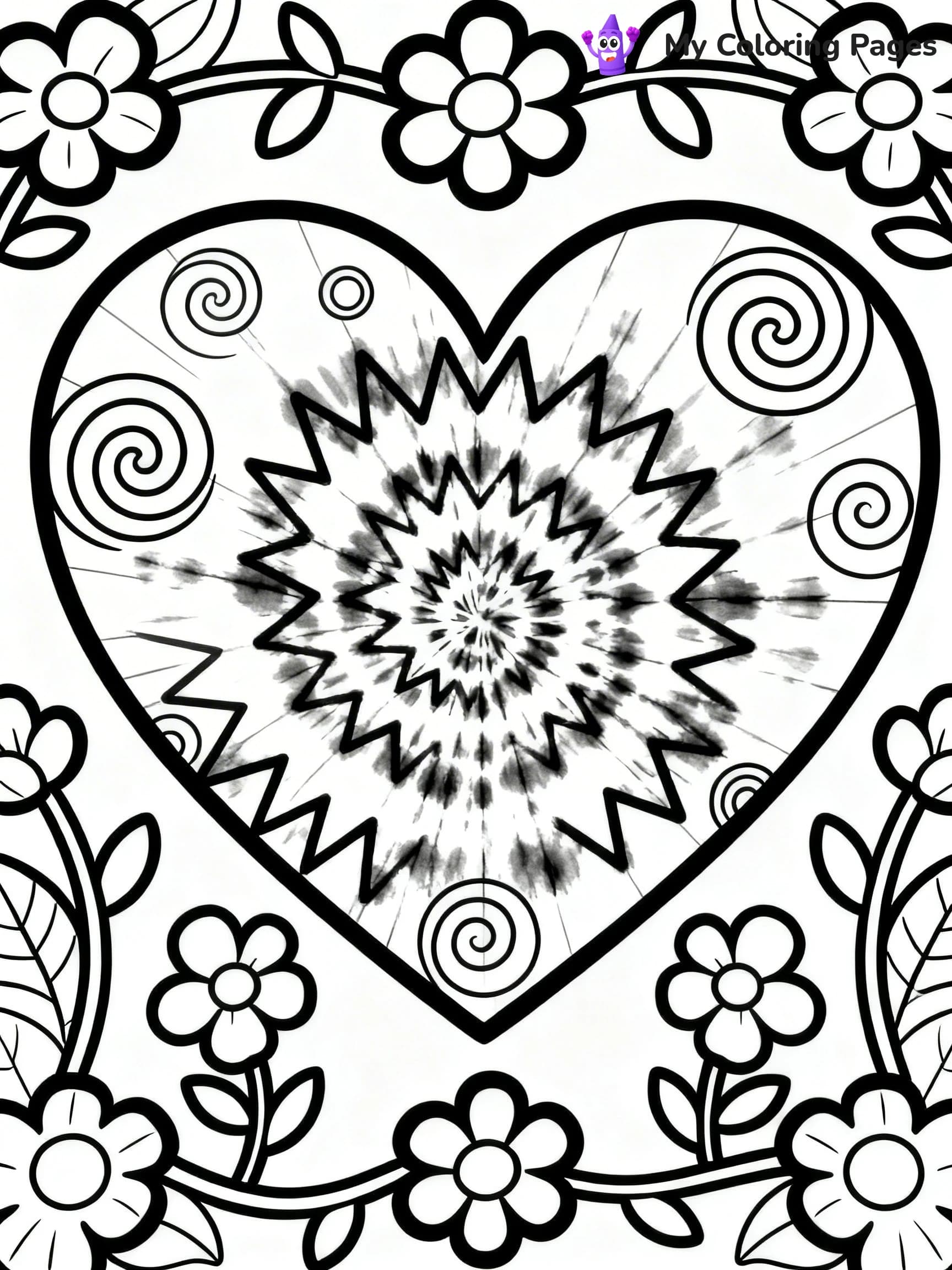 Tie Dye Coloring Pages - 8
