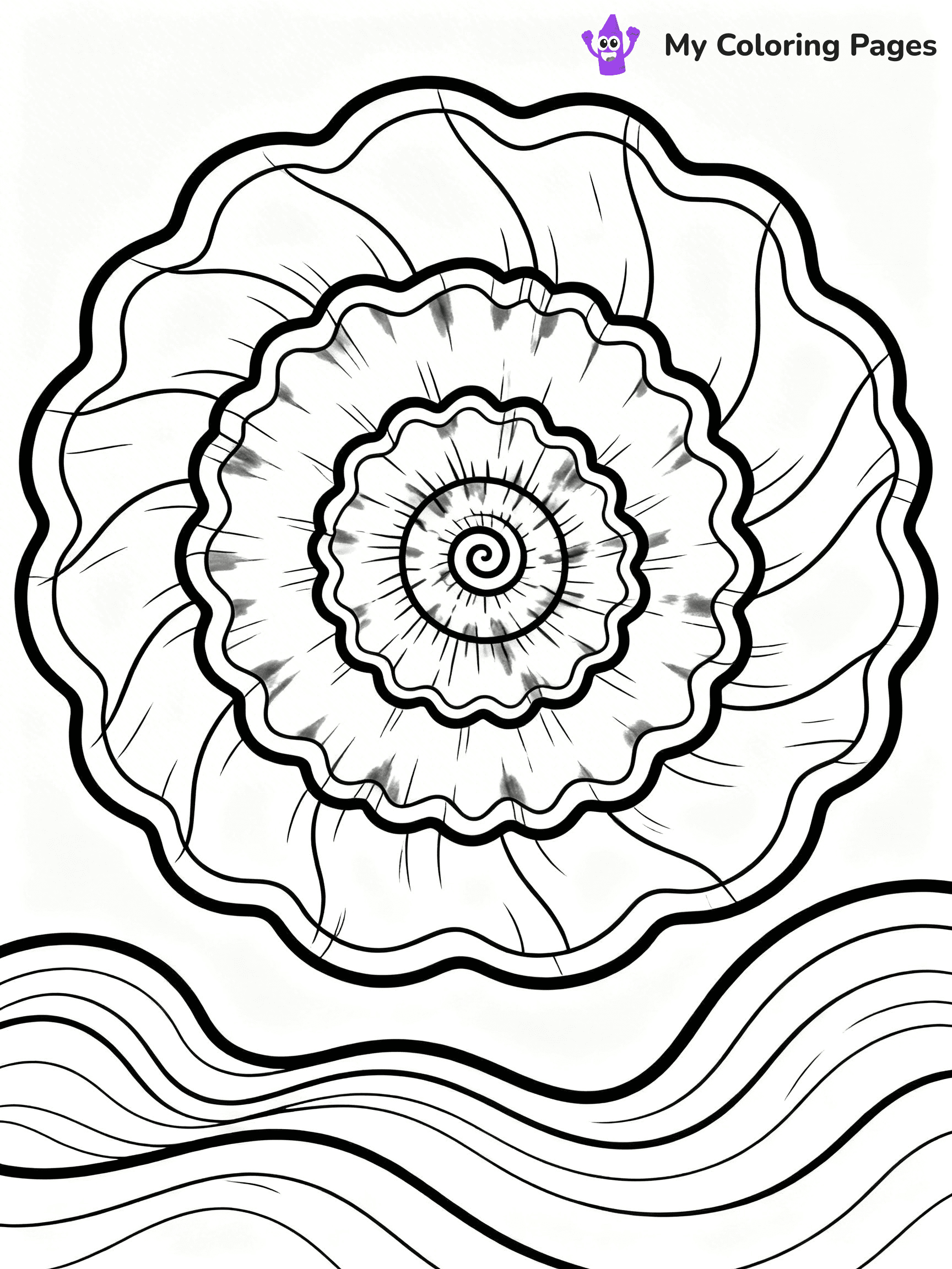 Tie Dye Coloring Pages - 1