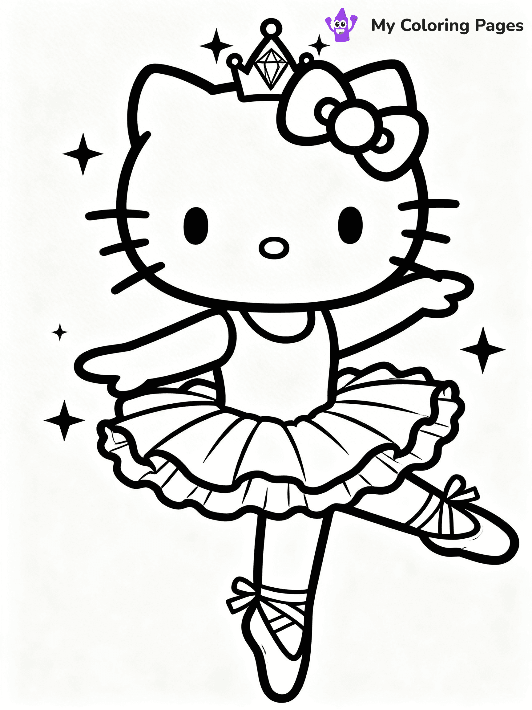 Hello Kitty Ballerina Coloring Pages - 12