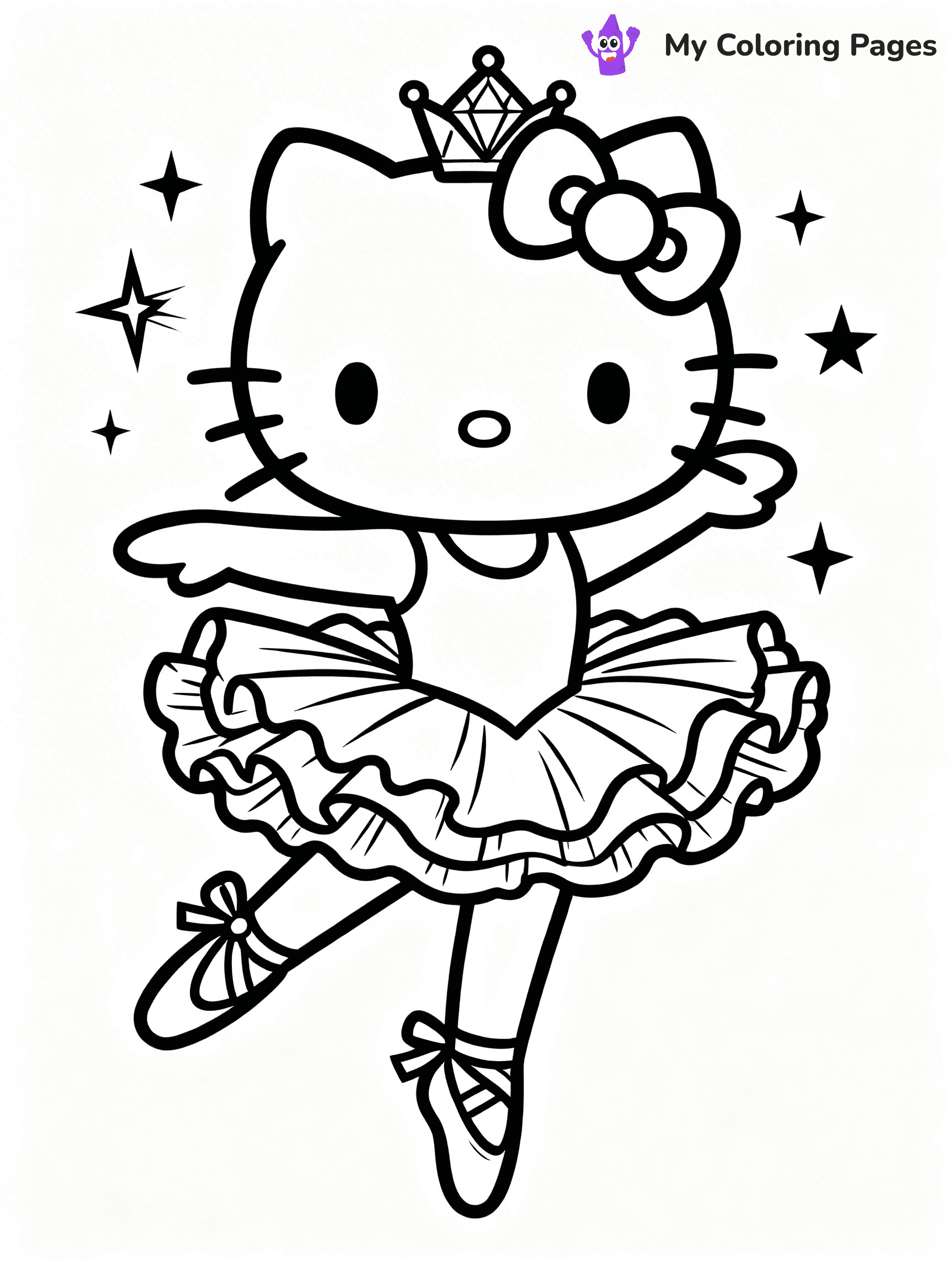 Hello Kitty Ballerina Coloring Pages - 10
