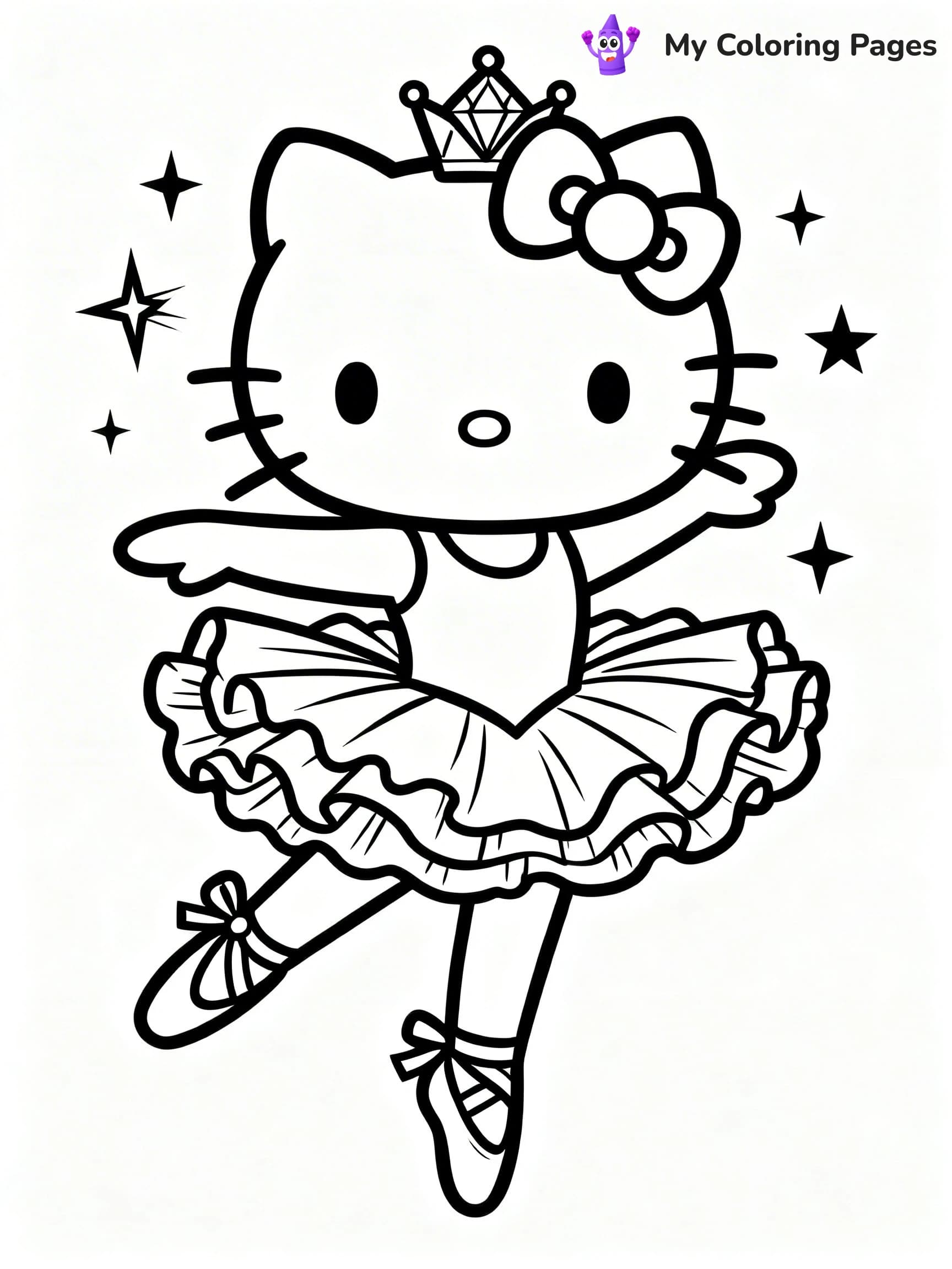 Hello Kitty Ballerina Coloring Pages - 10