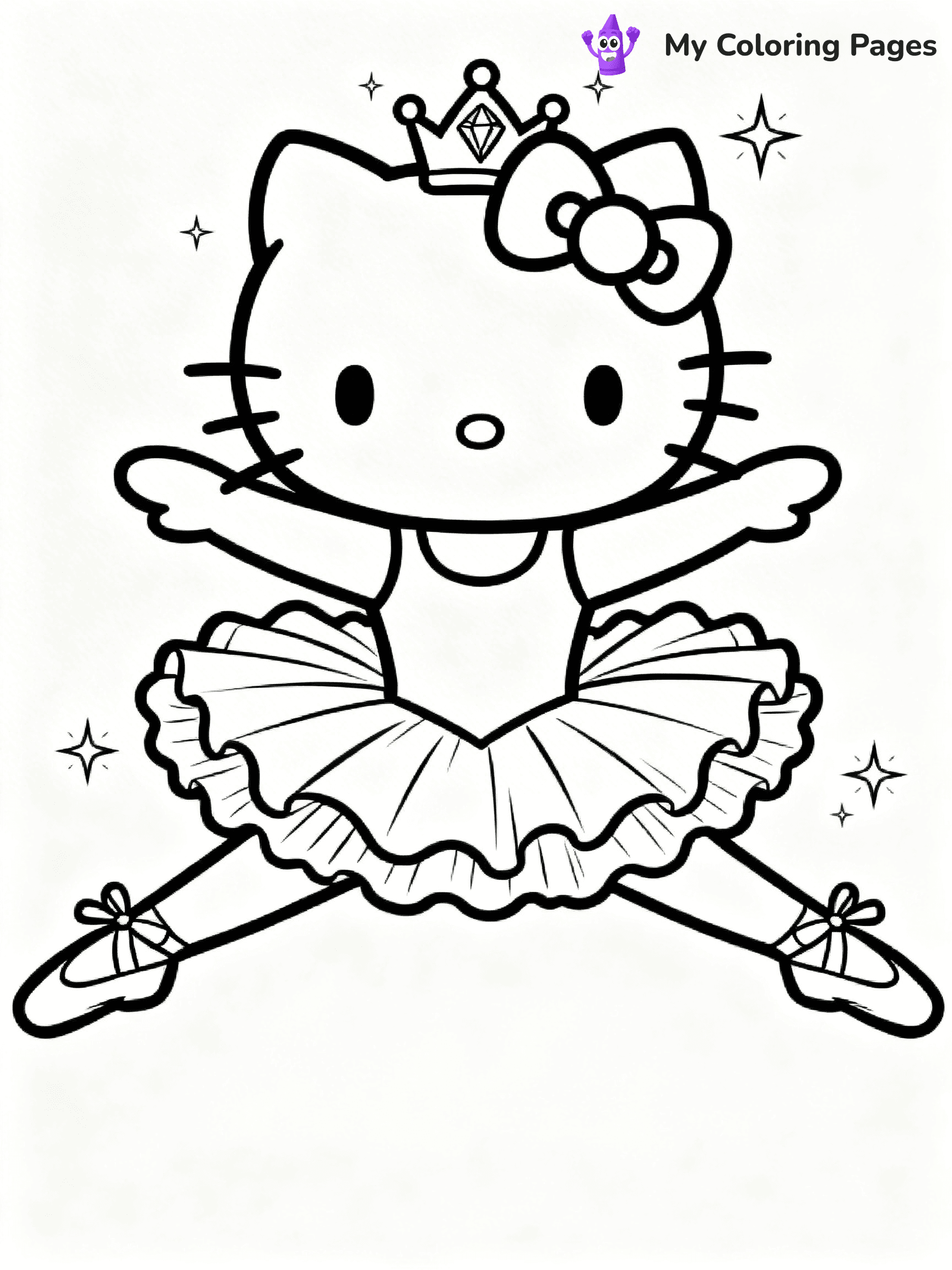 Hello Kitty Ballerina Coloring Pages - 9