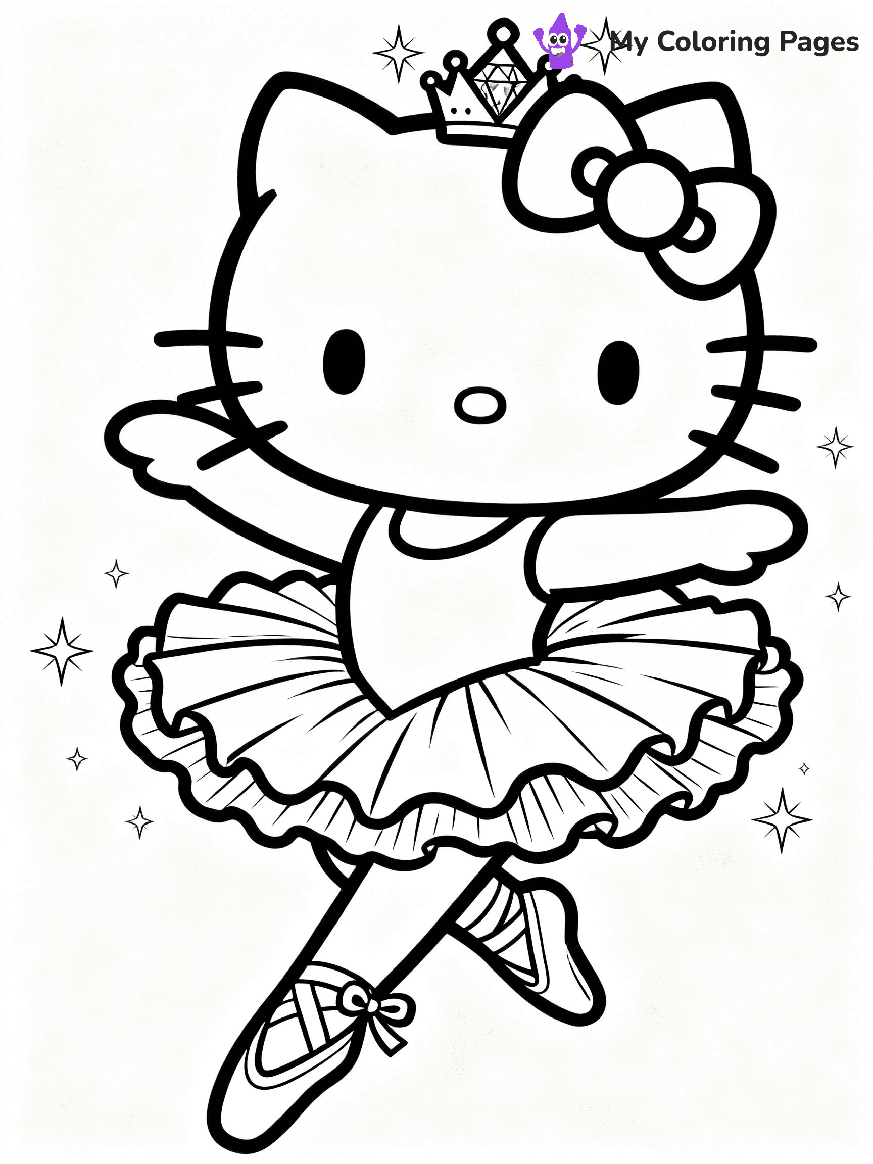 Hello Kitty Ballerina Coloring Pages - 7