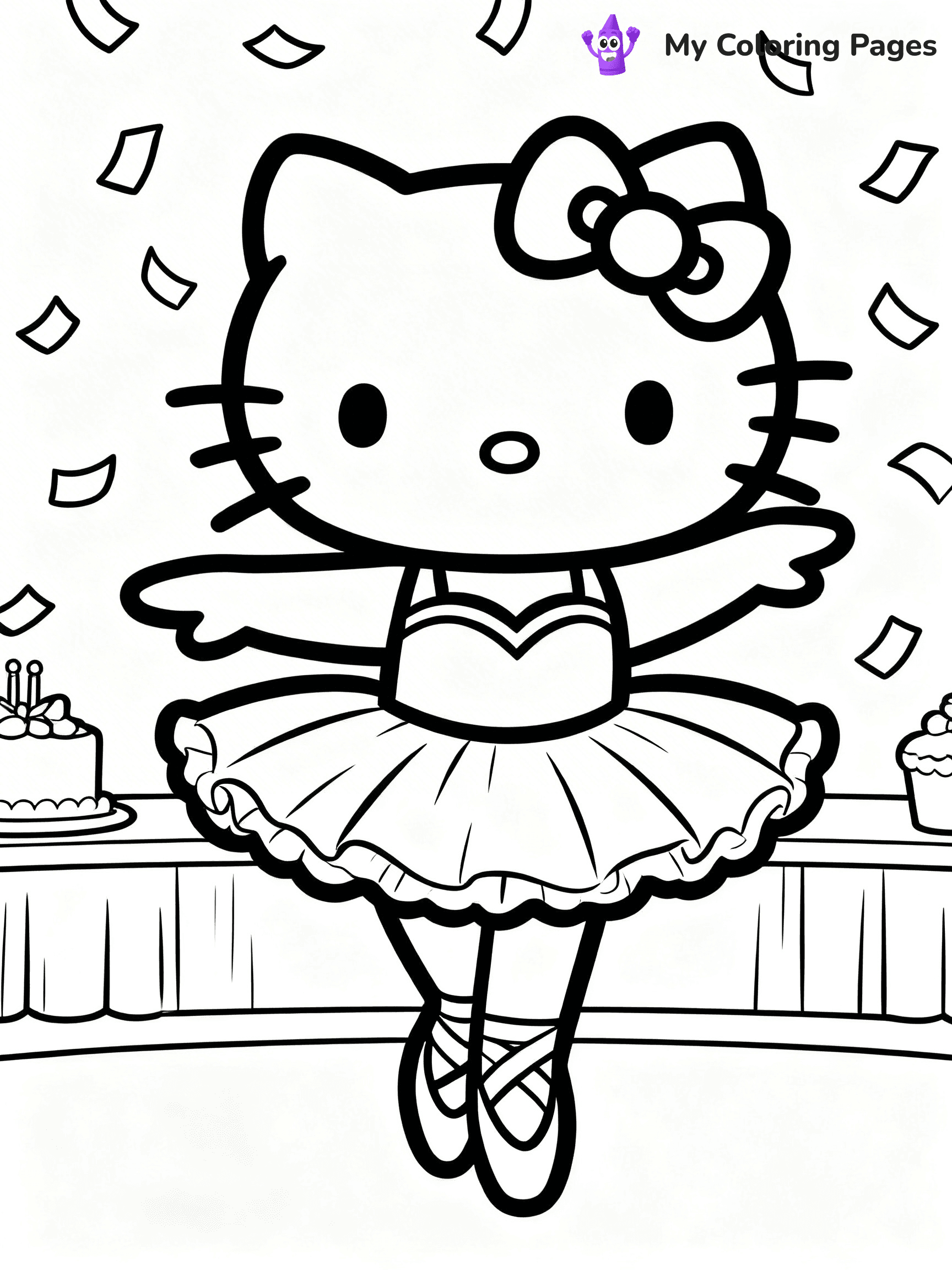Hello Kitty Ballerina Coloring Pages - 4