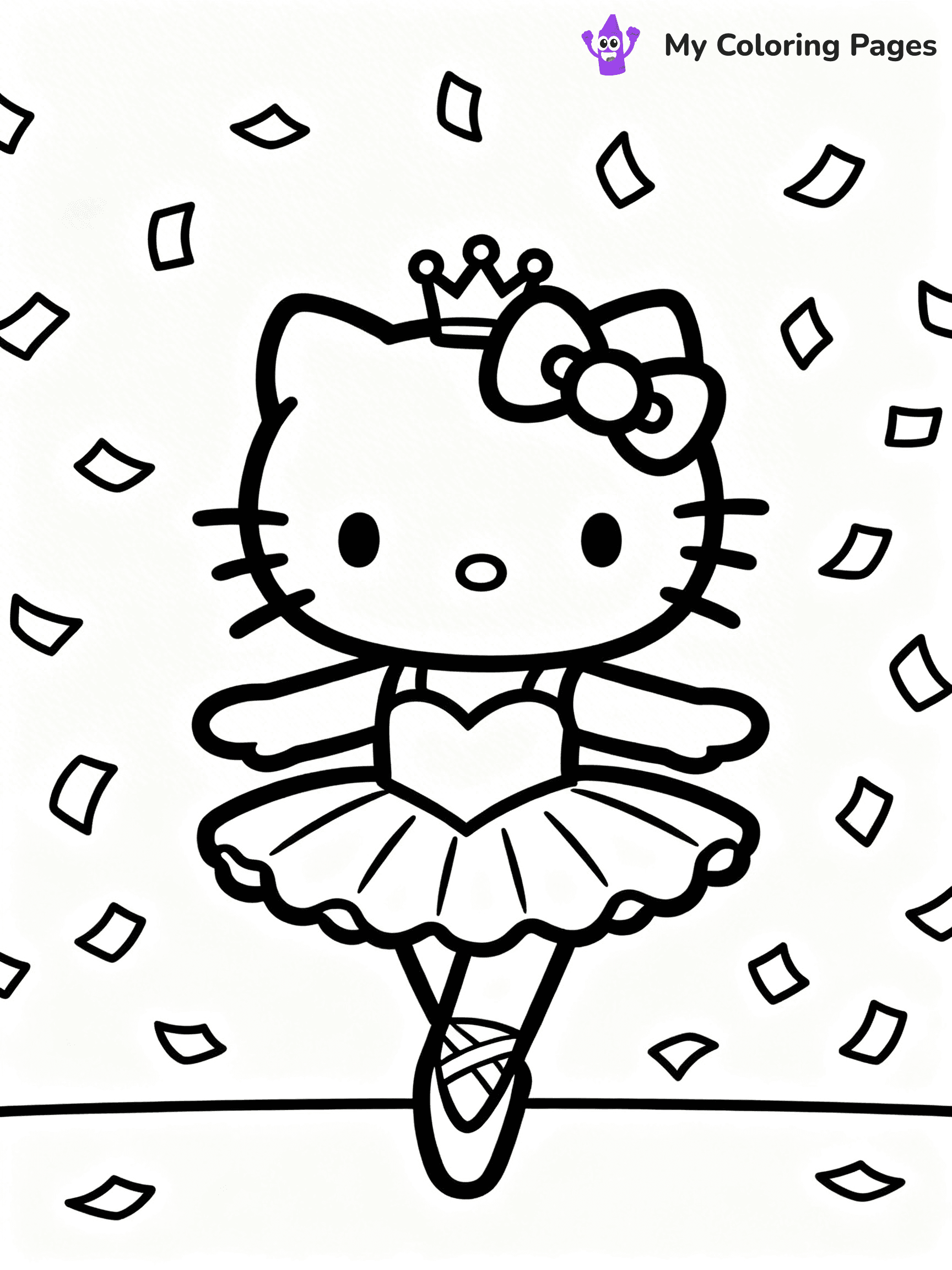 Hello Kitty Ballerina Coloring Pages - 3