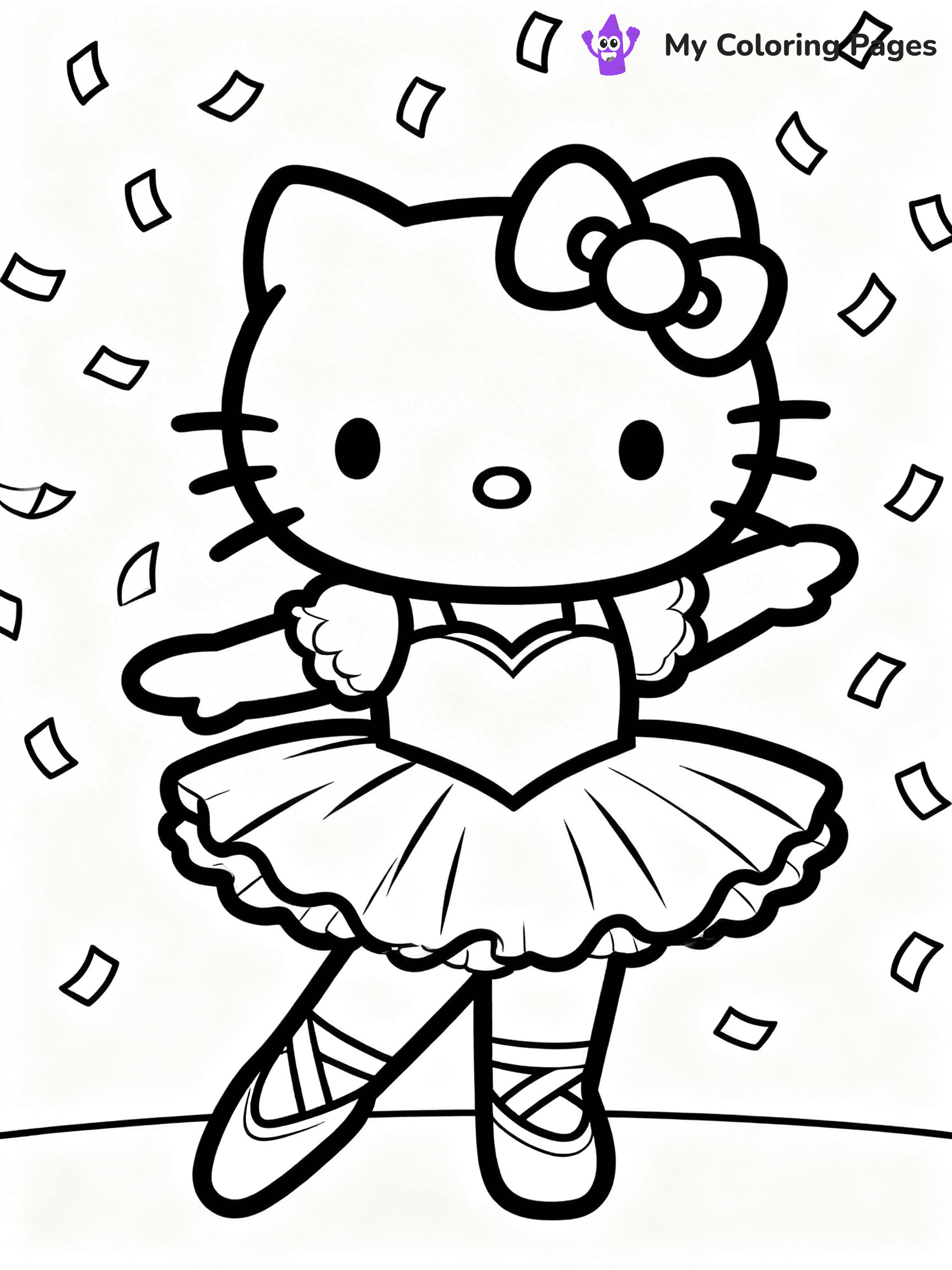 Hello Kitty Ballerina Coloring Pages - 2