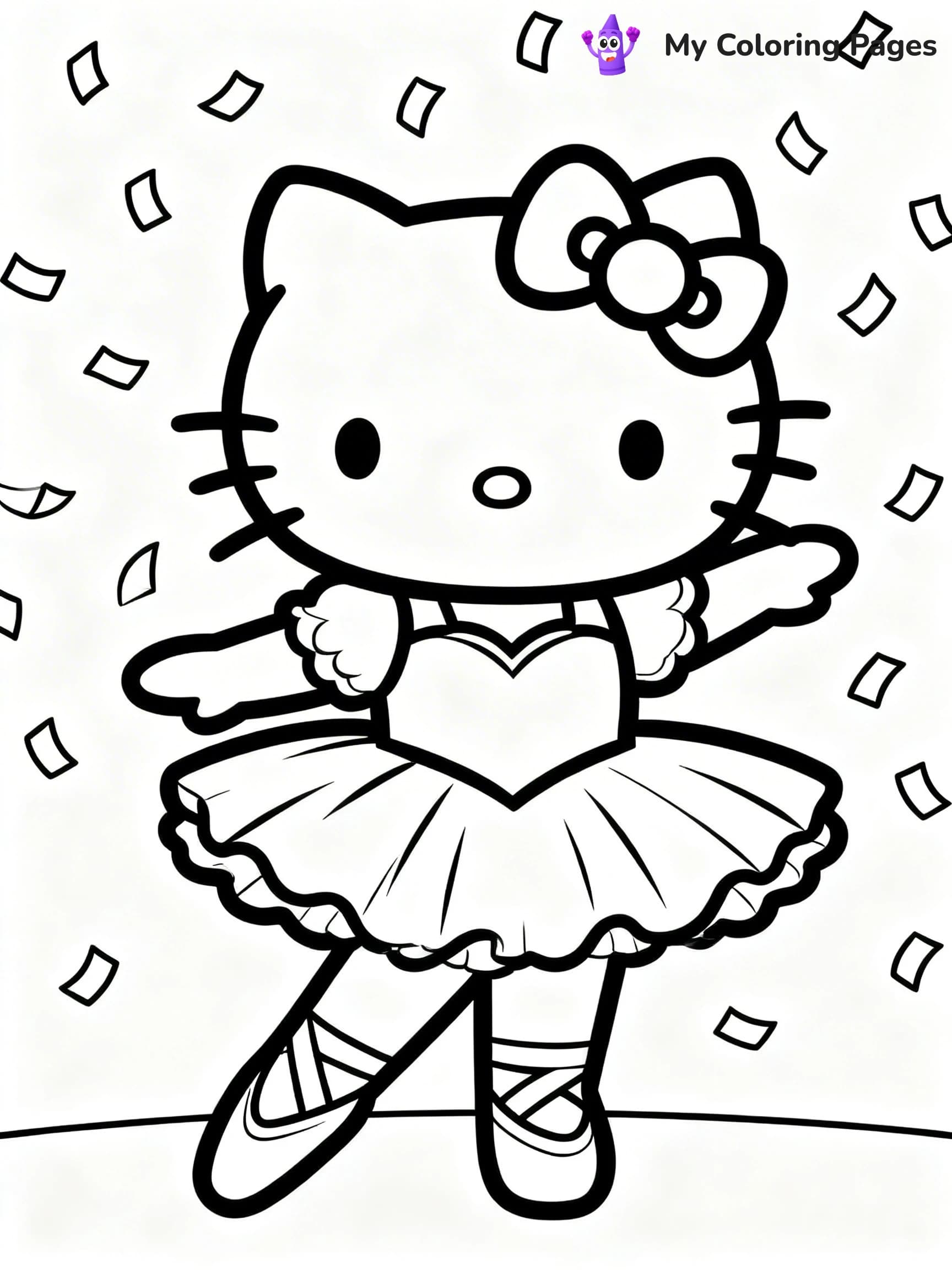 Hello Kitty Ballerina Coloring Pages - 2