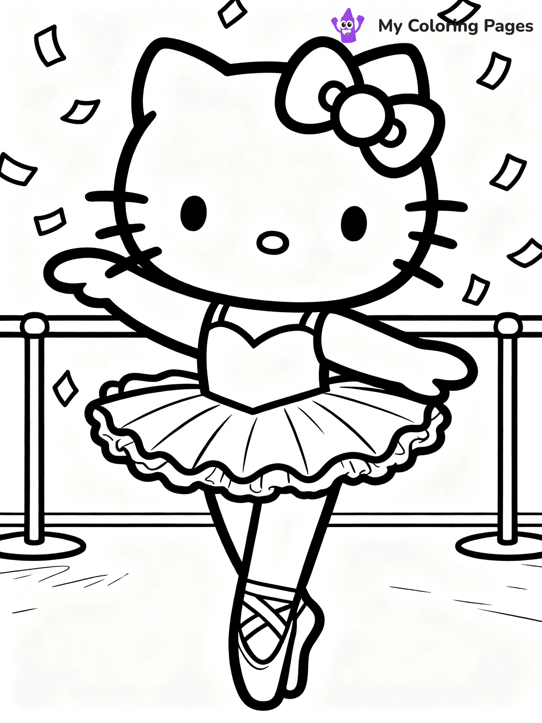 Hello Kitty Ballerina Coloring Pages - 1