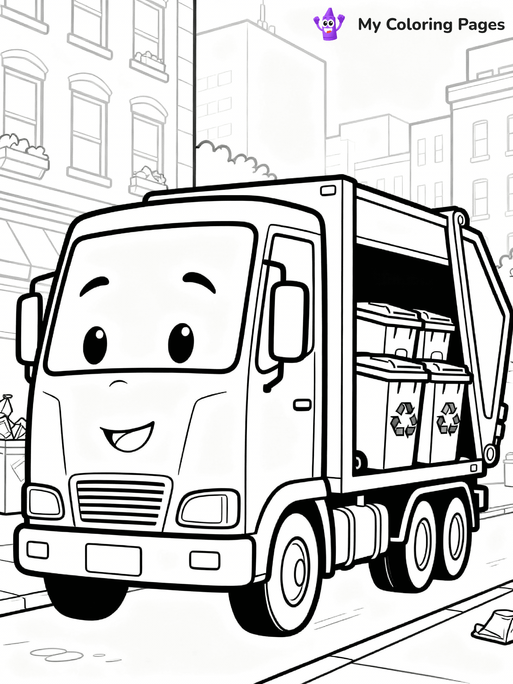 Garbage Truck Coloring Pages - 25