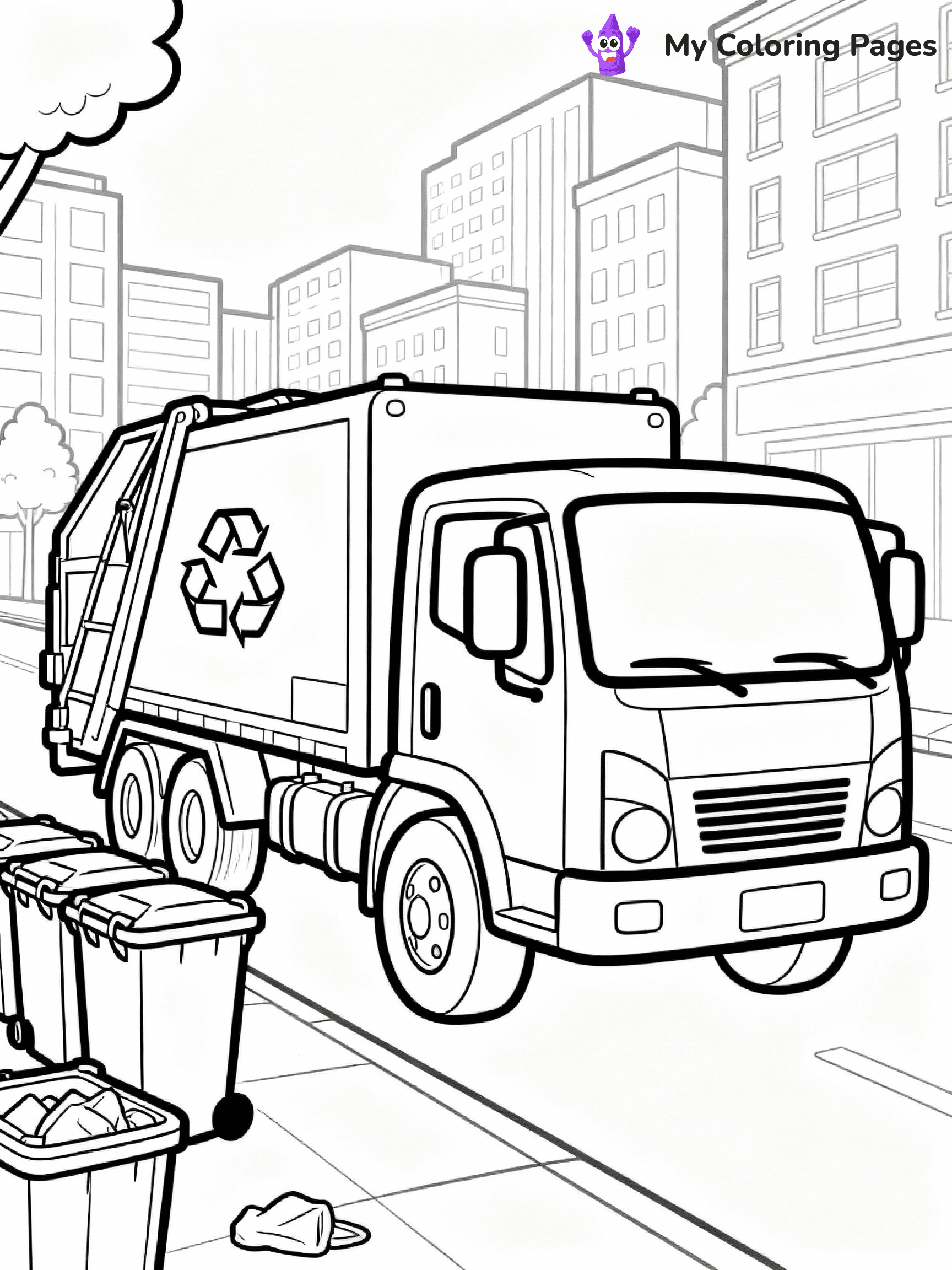 Garbage Truck Coloring Pages - 24