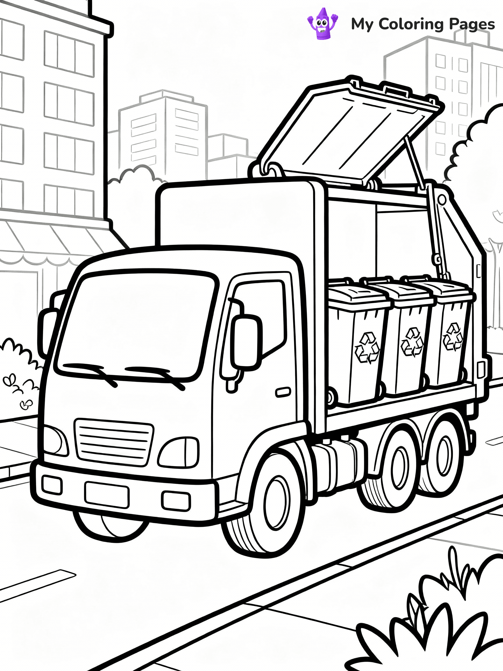 Garbage Truck Coloring Pages - 23