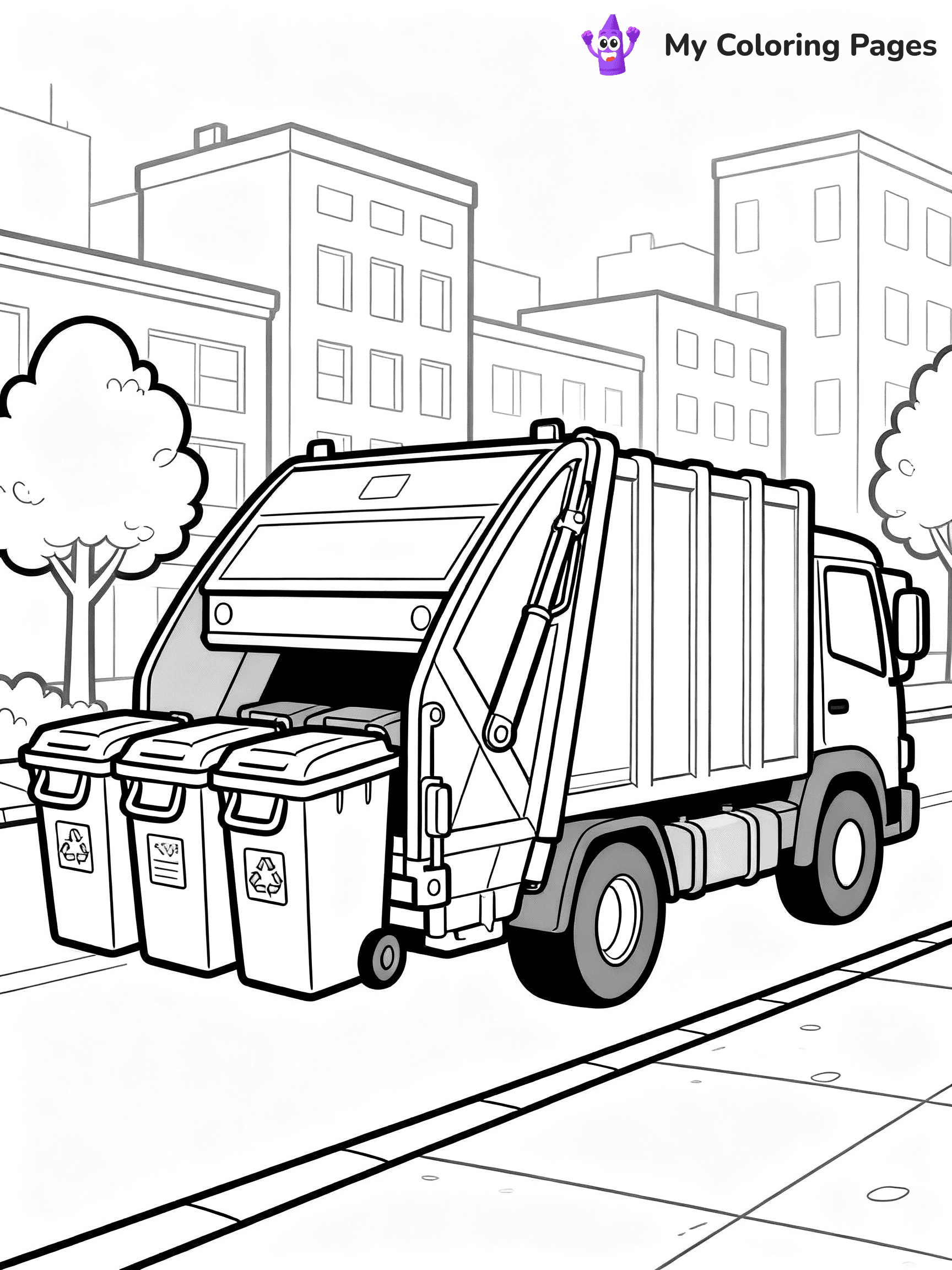 Garbage Truck Coloring Pages - 22