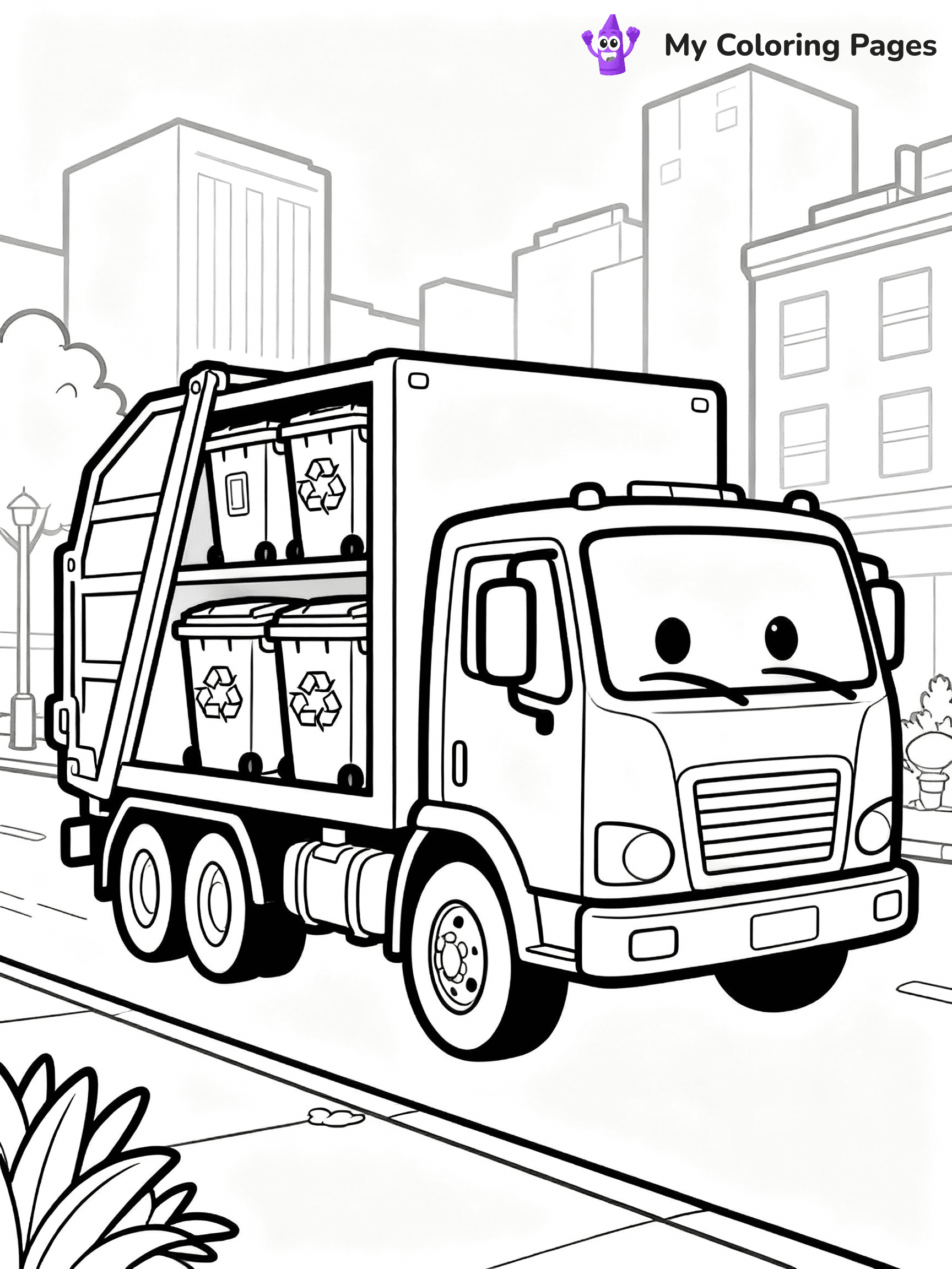 Garbage Truck Coloring Pages - 21