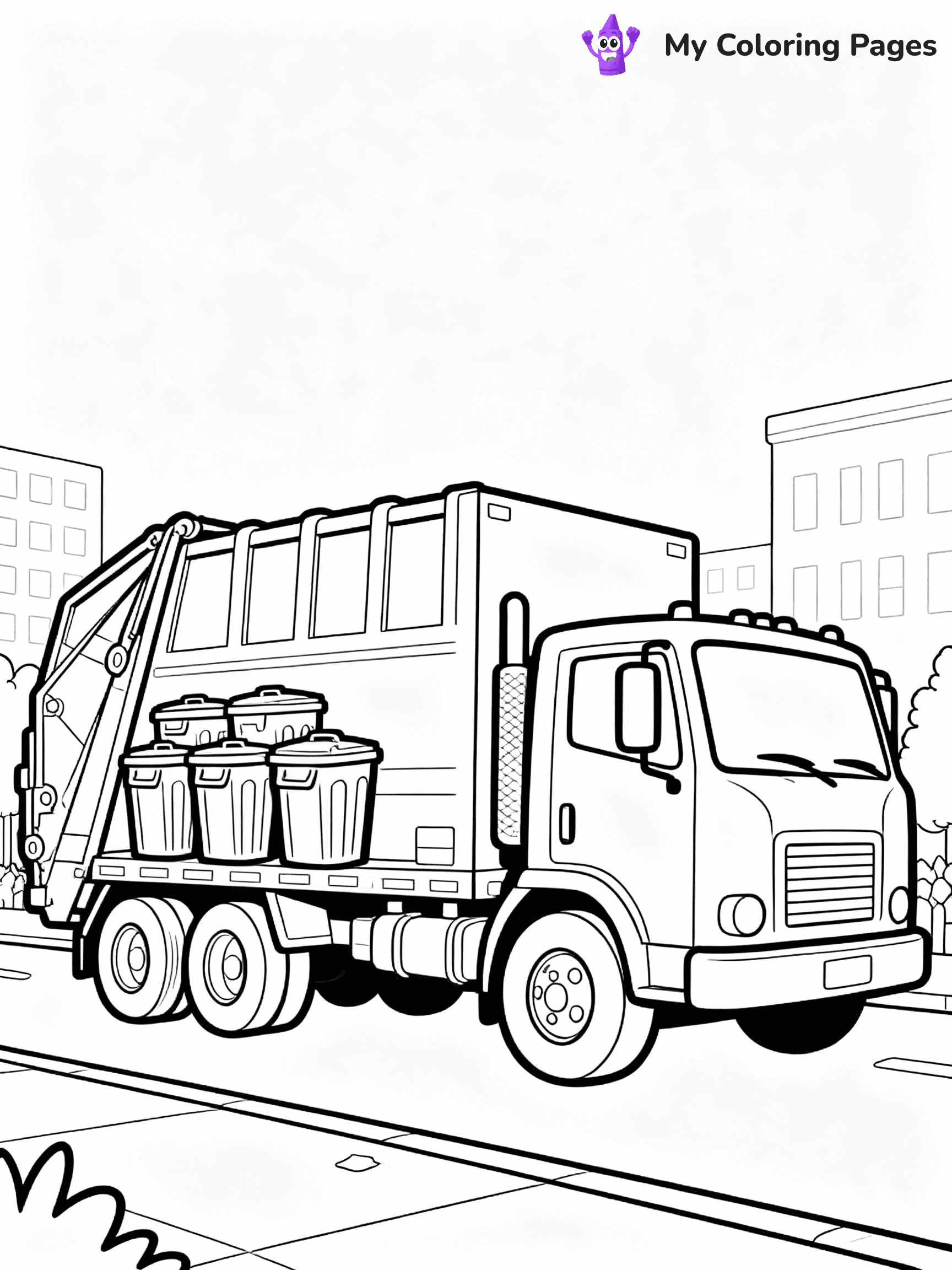 Garbage Truck Coloring Pages - 19